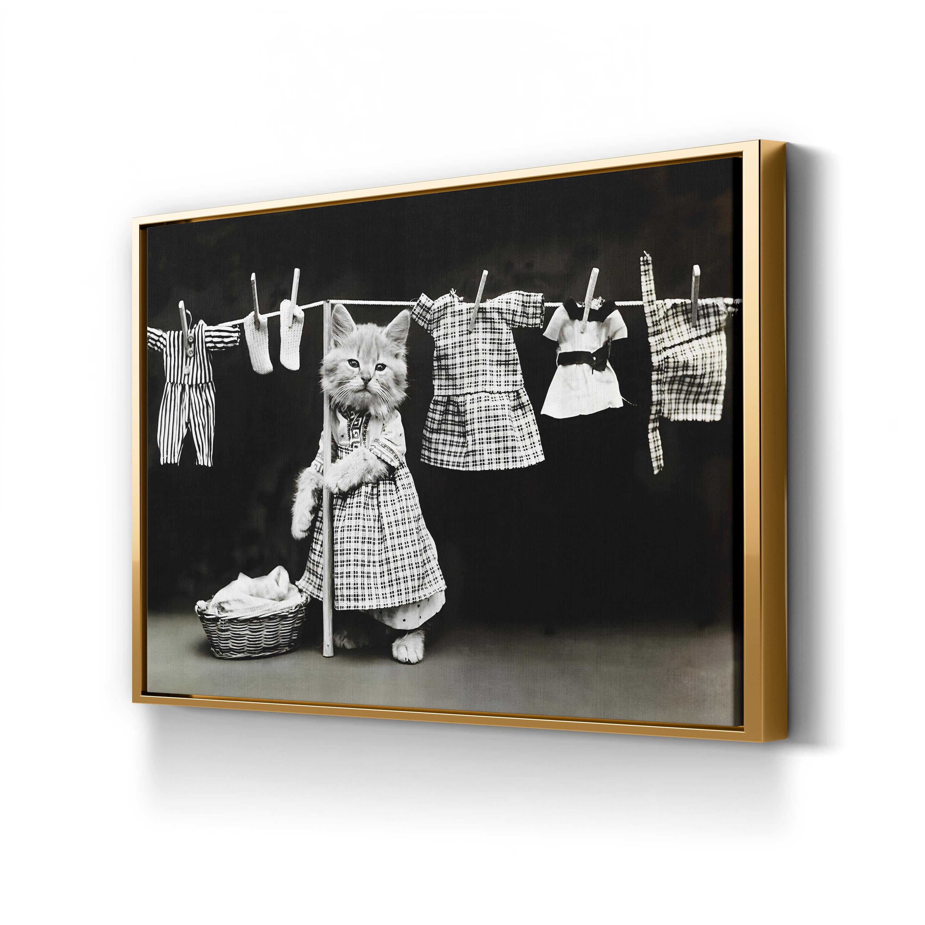 Hanging Up the Wash, 1914 – Harry Whittier Frees Wall Art | Vintage Photography Canvas Print