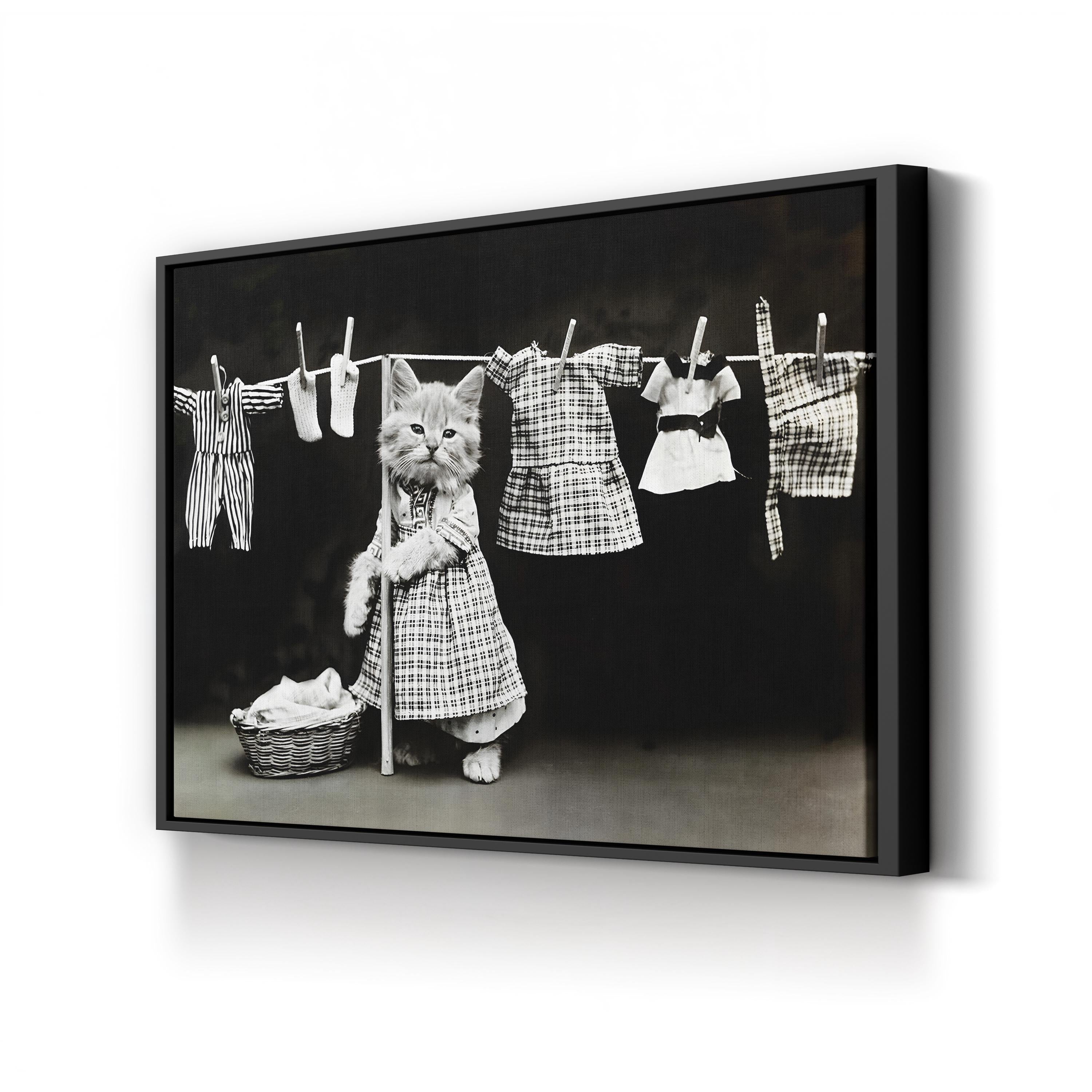 Hanging Up the Wash, 1914 – Harry Whittier Frees Wall Art | Vintage Photography Canvas Print