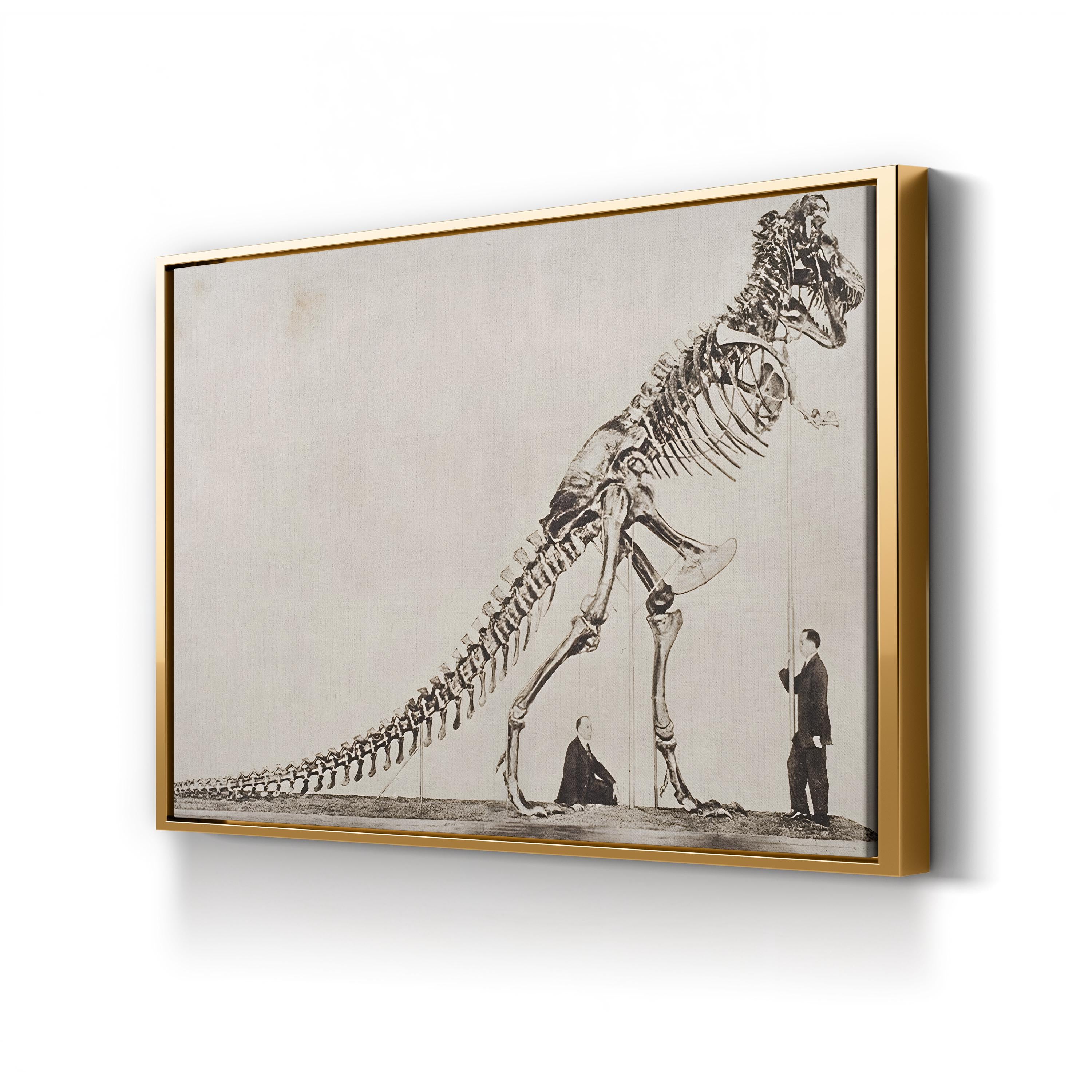 19th-Century Dinosaur Skeleton Paleontological Scientific Illustration Canvas Print