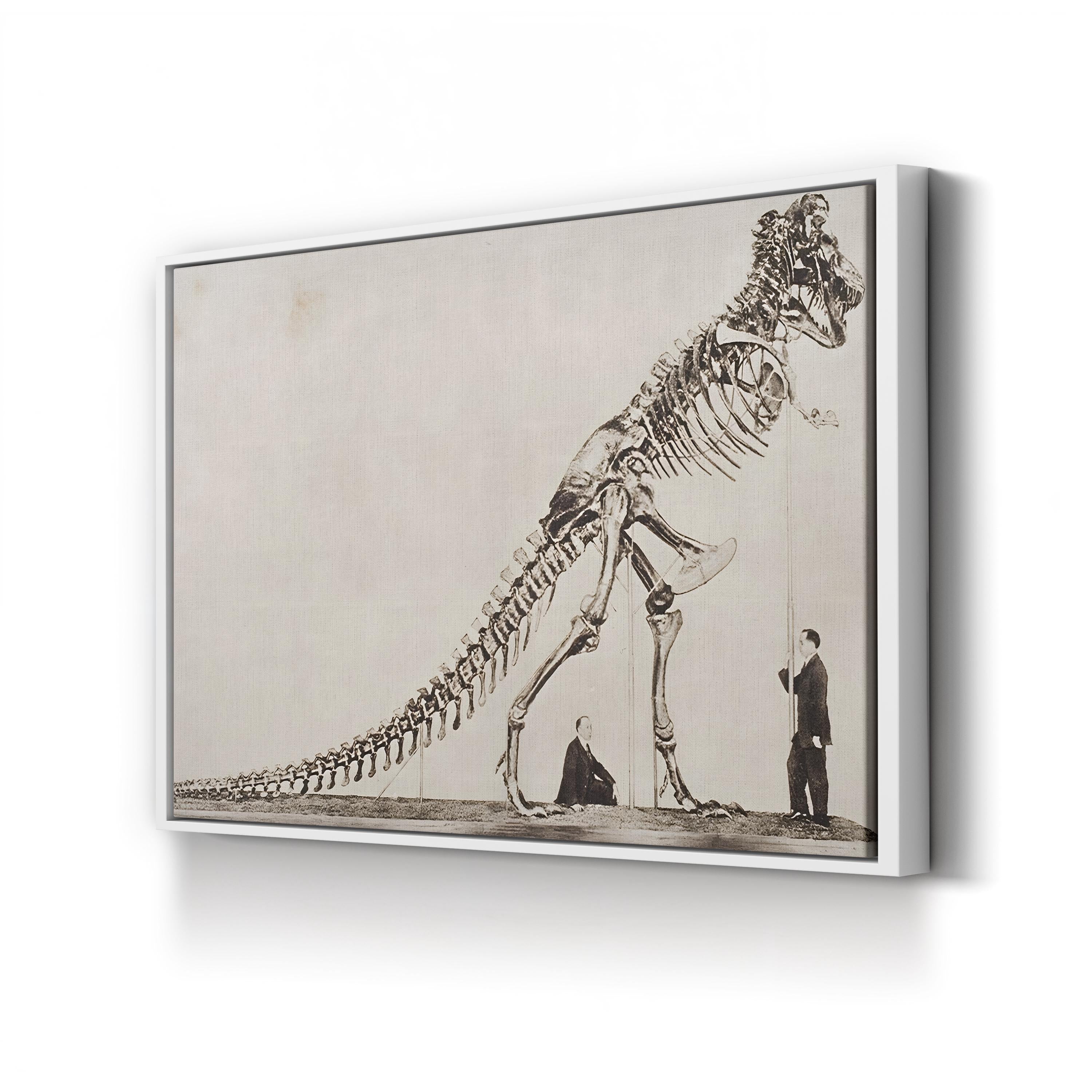 19th-Century Dinosaur Skeleton Paleontological Scientific Illustration Canvas Print