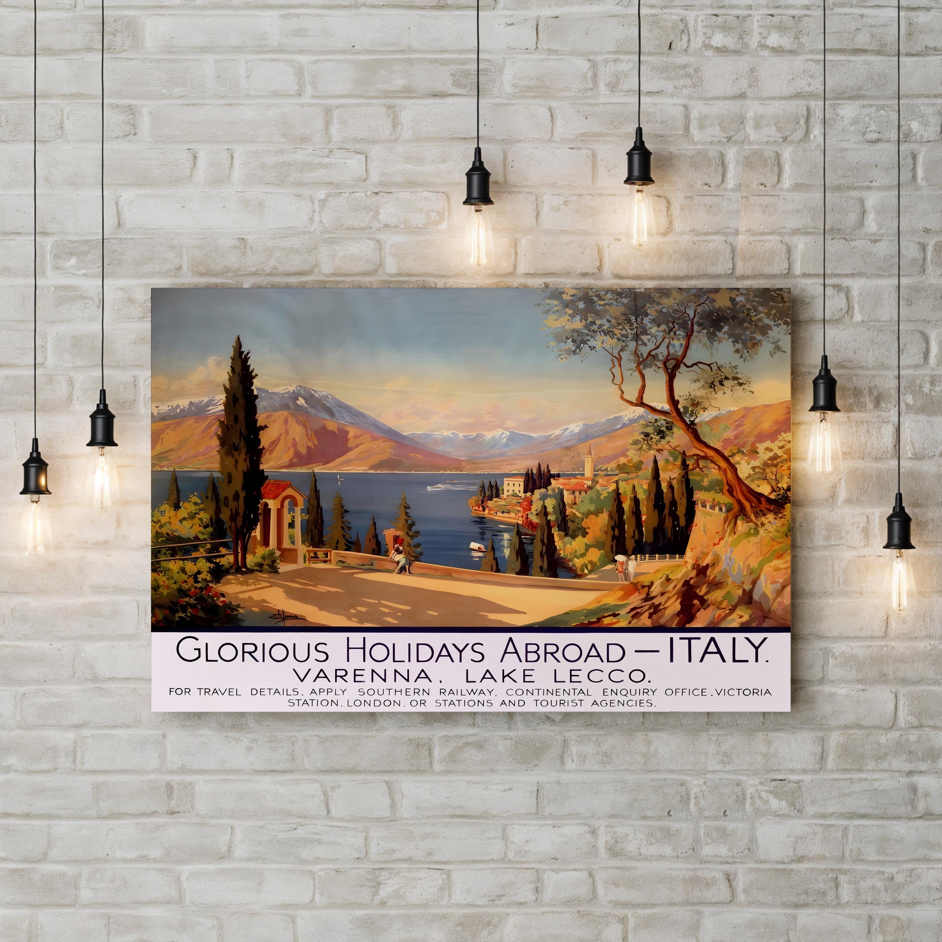 Italy Travel Poster, 1928 – Period Illustration Wall Art | Art Deco Canvas Print