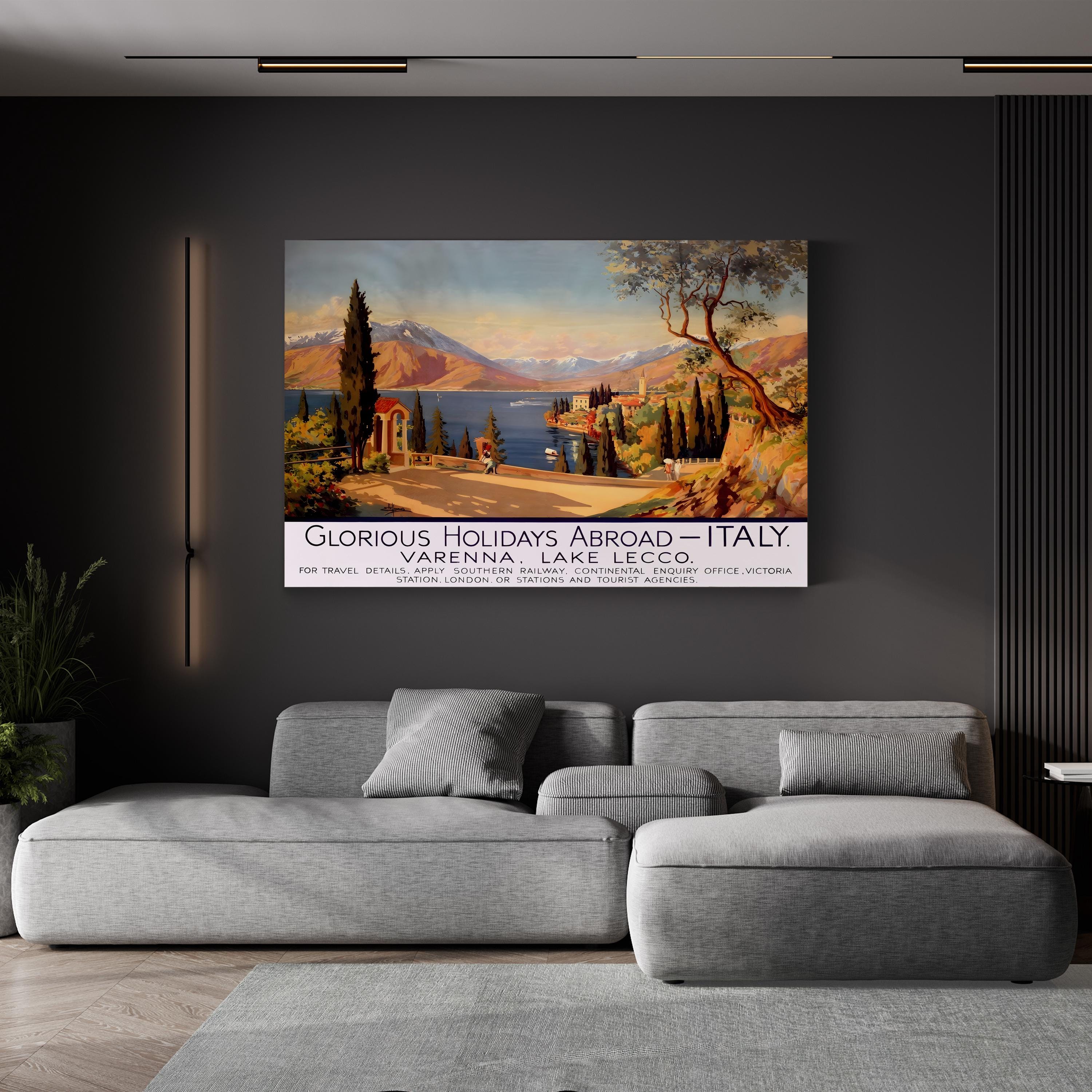 Italy Travel Poster, 1928 – Period Illustration Wall Art | Art Deco Canvas Print