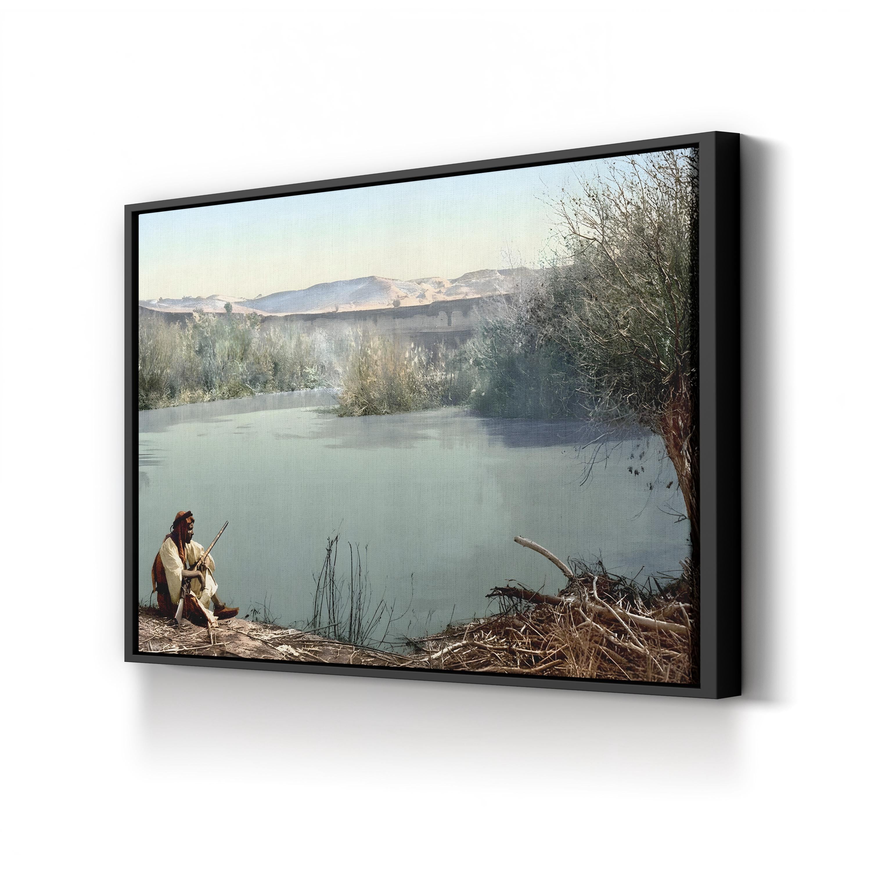 Holy Land, River Jordan, c.1895 Wall Art | Historic Photchrome Landscape of the Holy Land