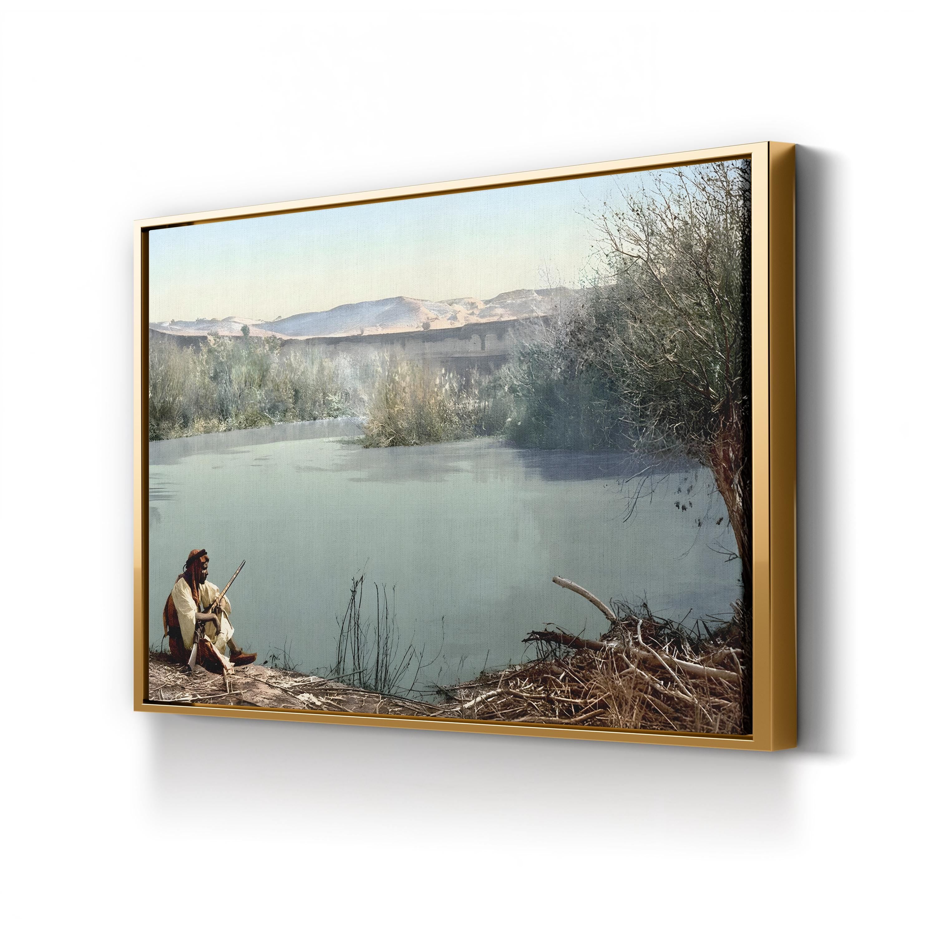 Holy Land, River Jordan, c.1895 Wall Art | Historic Photchrome Landscape of the Holy Land