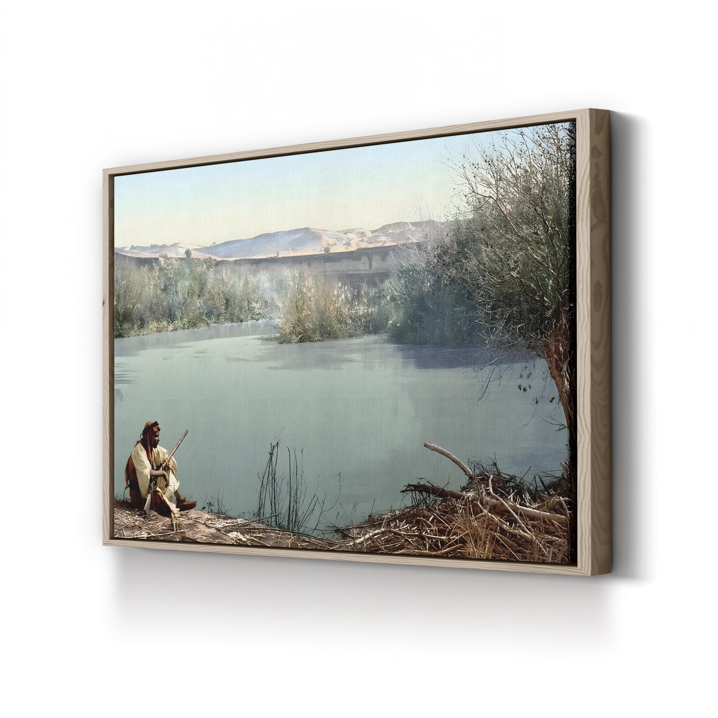 Holy Land, River Jordan, c.1895 Wall Art | Historic Photchrome Landscape of the Holy Land