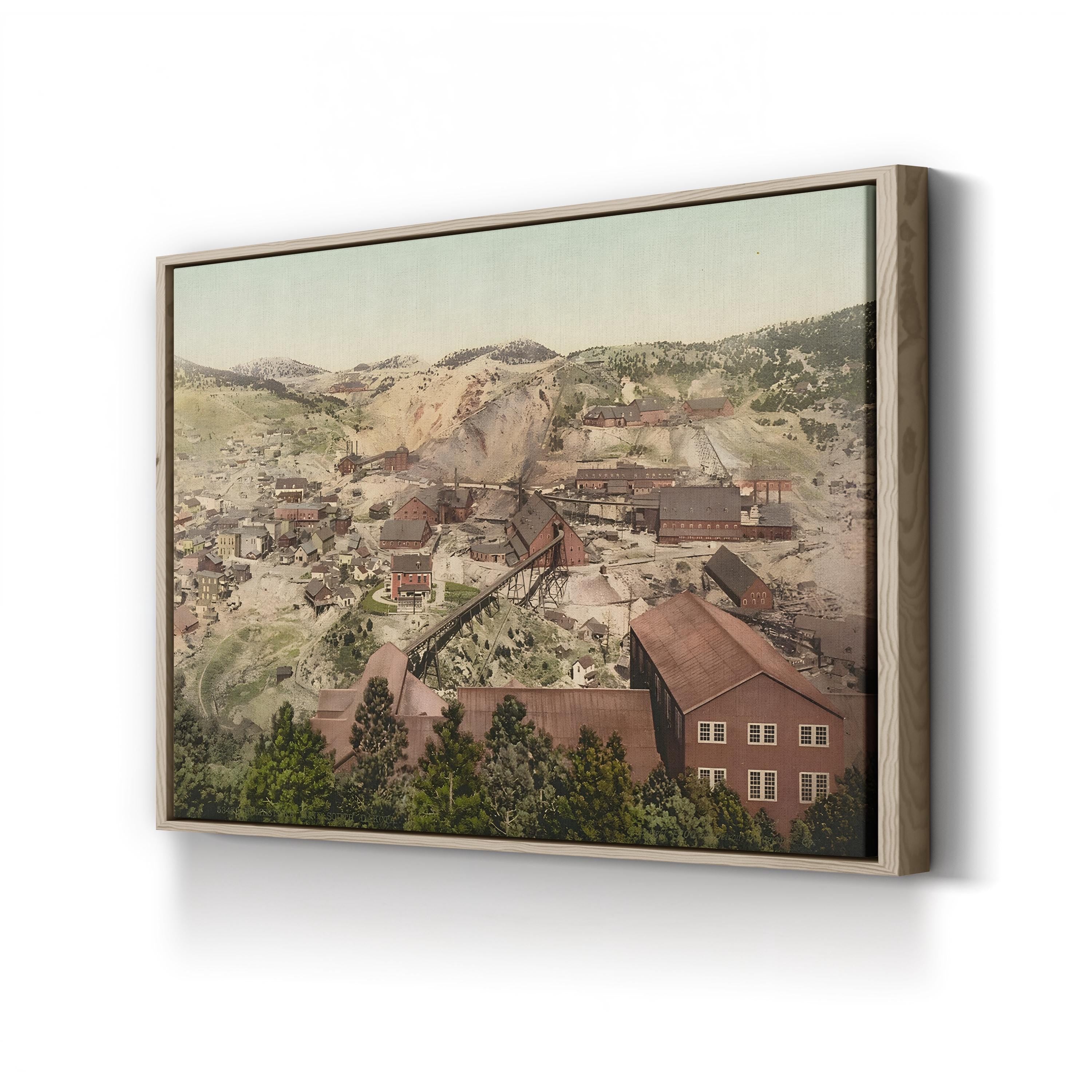 Homestake Gold Mine, c.1900 Wall Art | Historic Mining Landscape of Lead City, South Dakota