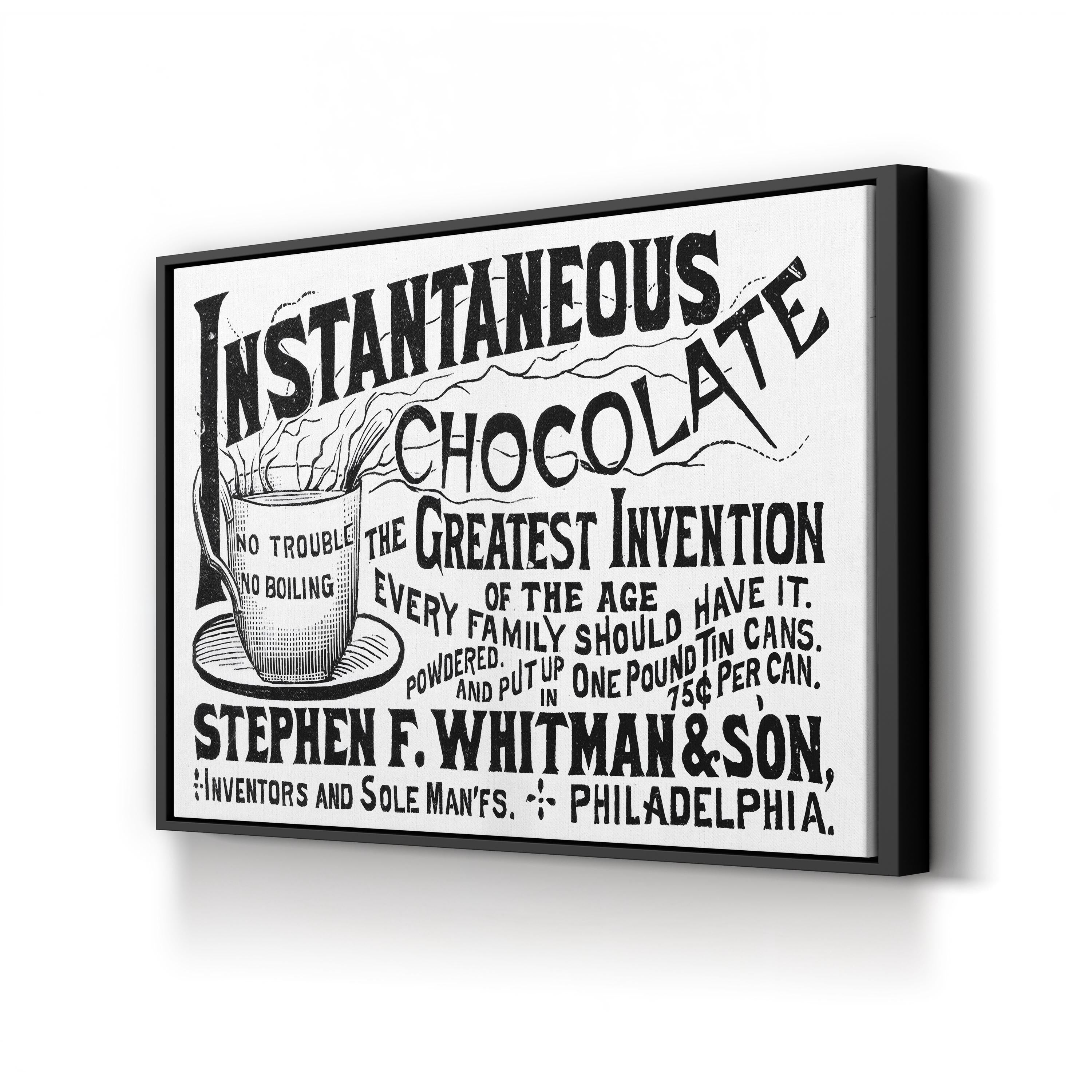 1893 Vintage Hot Chocolate Advertisement Wall Art