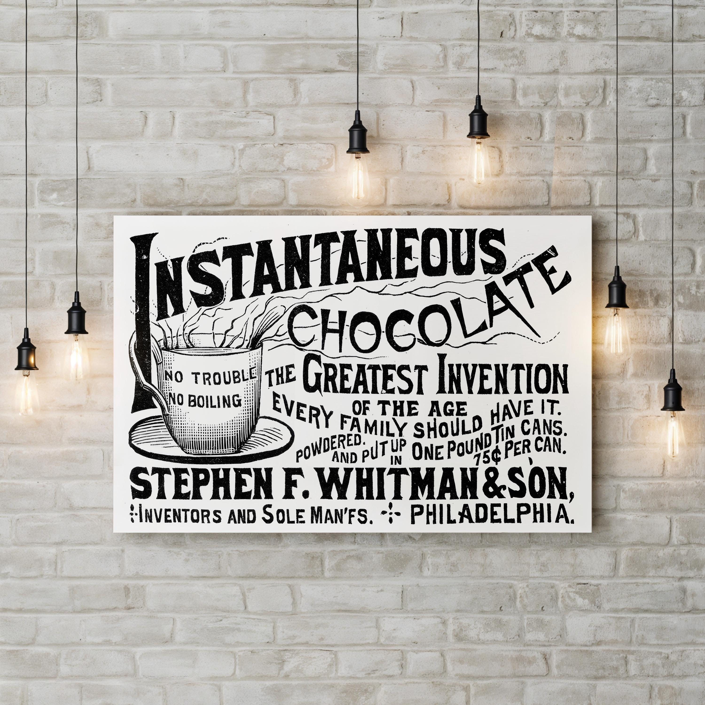 1893 Vintage Hot Chocolate Advertisement Wall Art