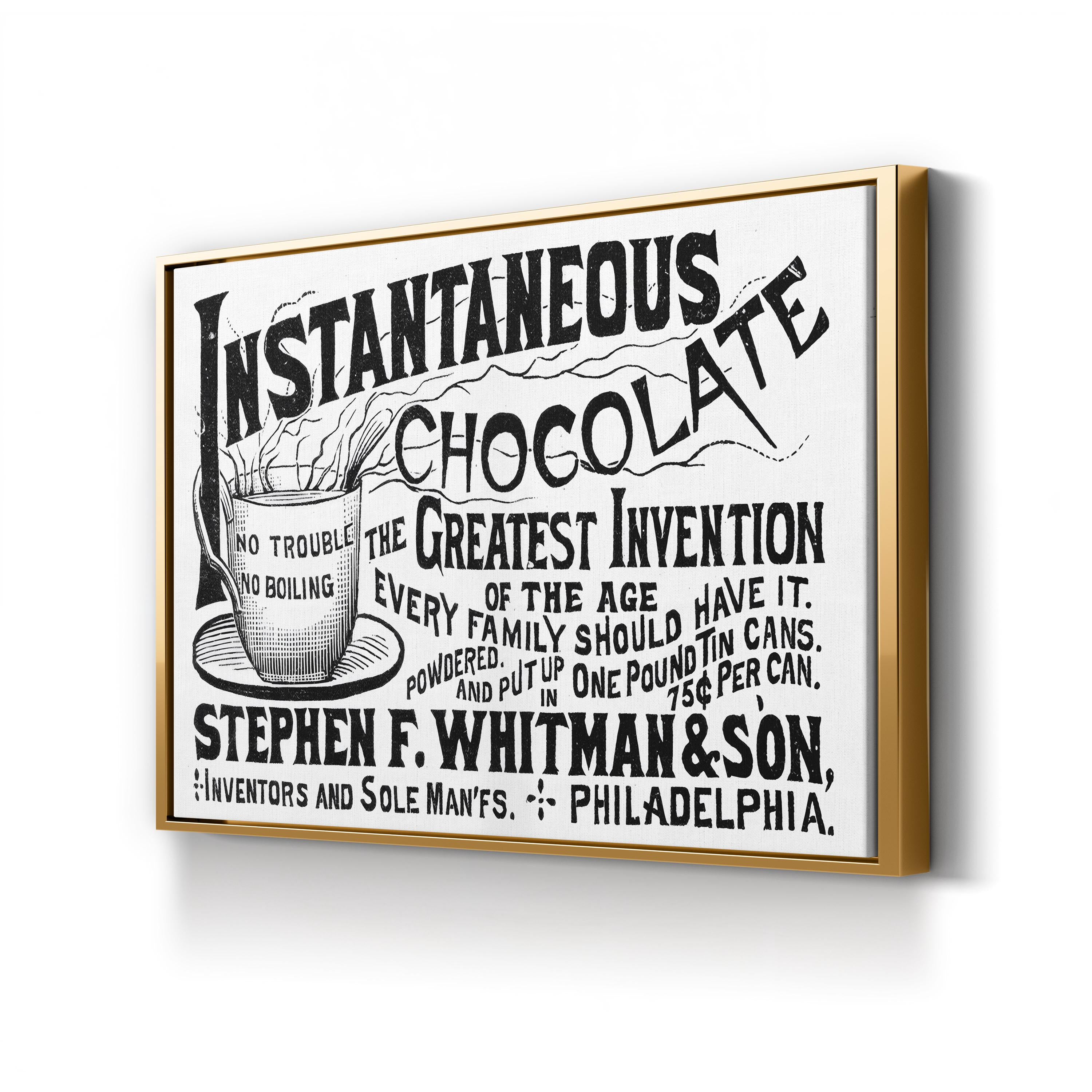 1893 Vintage Hot Chocolate Advertisement Wall Art