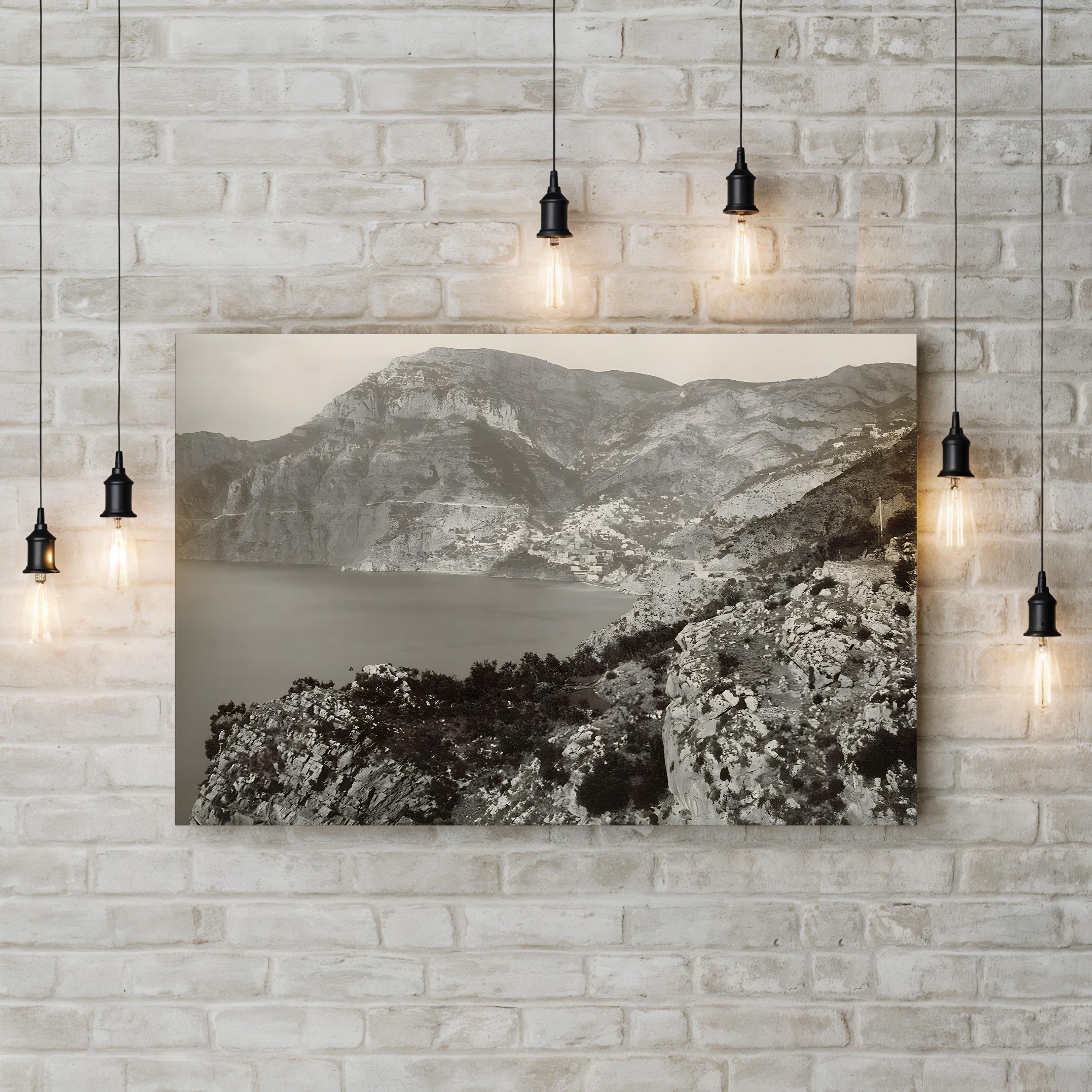 Vintage Positano Amalfi Coast – Period Illustration Wall Art | Mediterranean Canvas Print