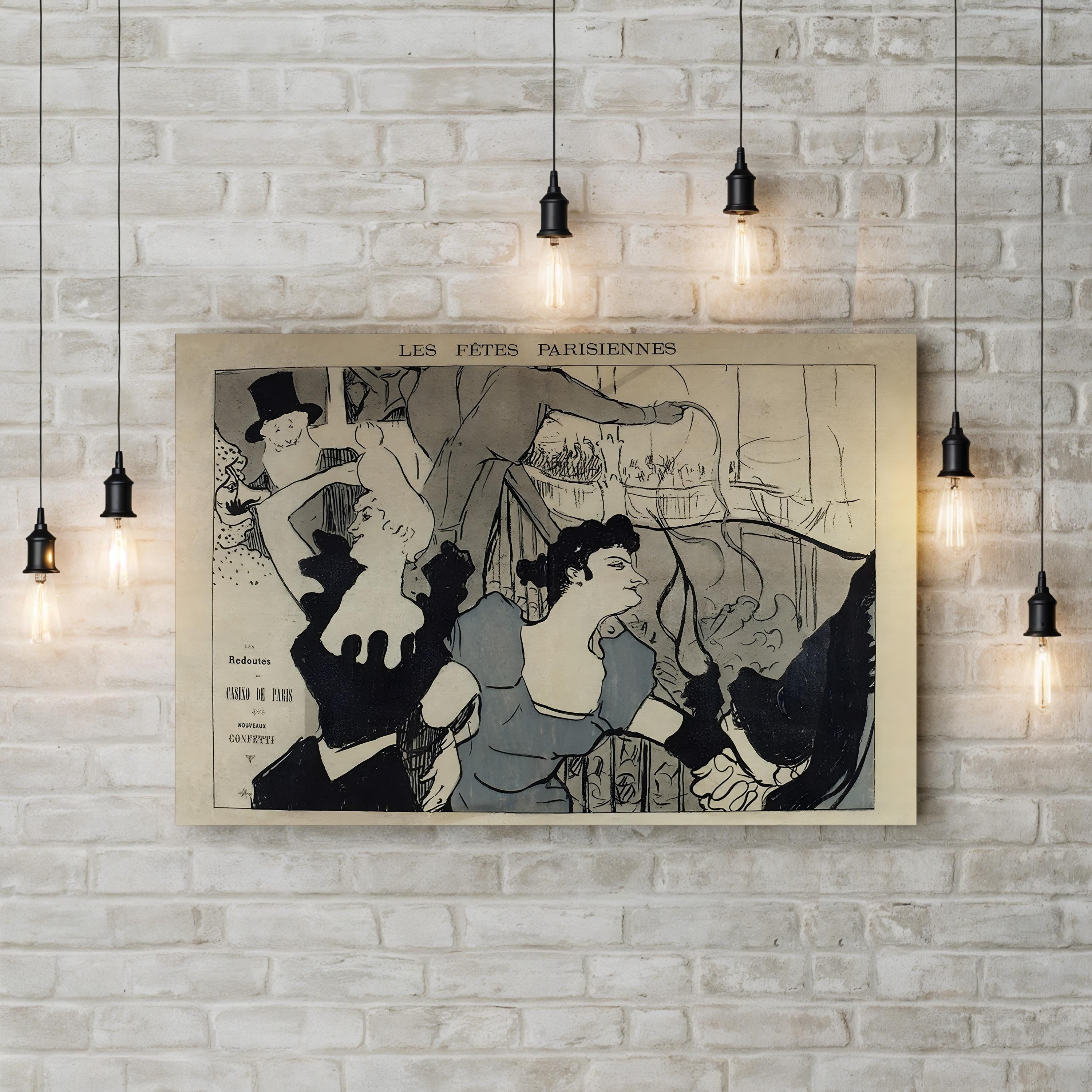 Lautrec Les Fêtes Parisiennes Wall Art | French Poster Illustration Canvas