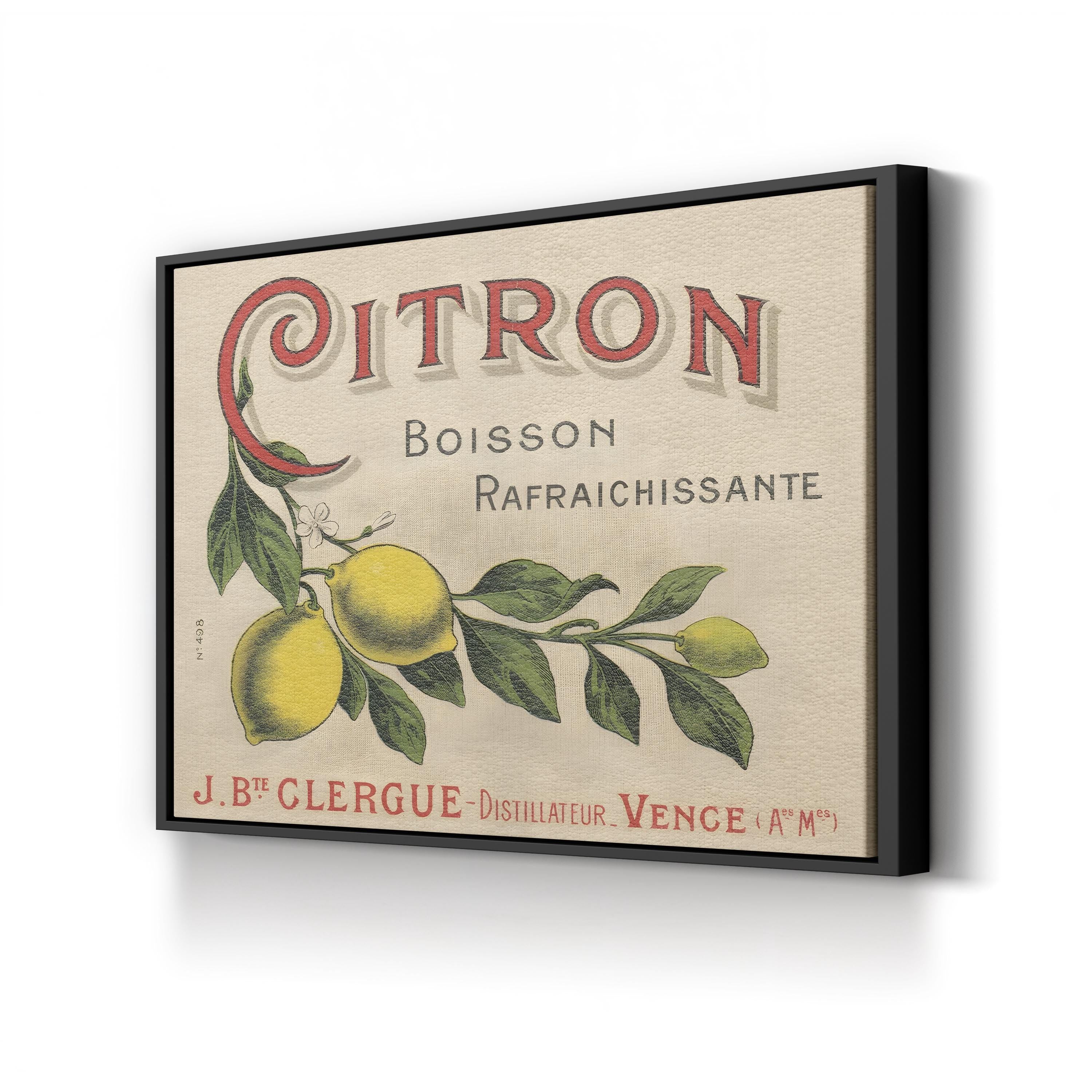 1930s French Lemon Label – Period Illustration Wall Art | Citrus Kitchen Canvas Print