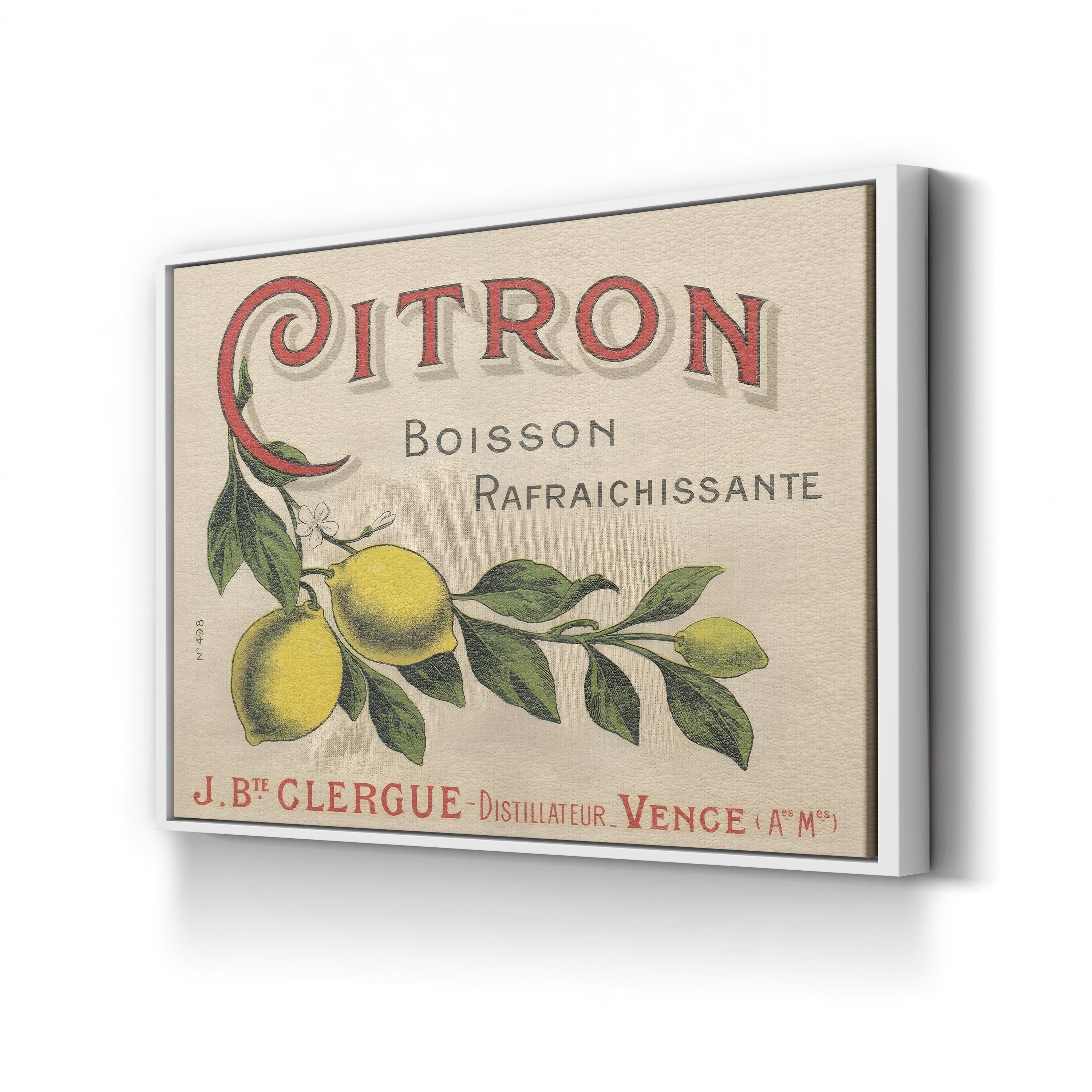 1930s French Lemon Label – Period Illustration Wall Art | Citrus Kitchen Canvas Print