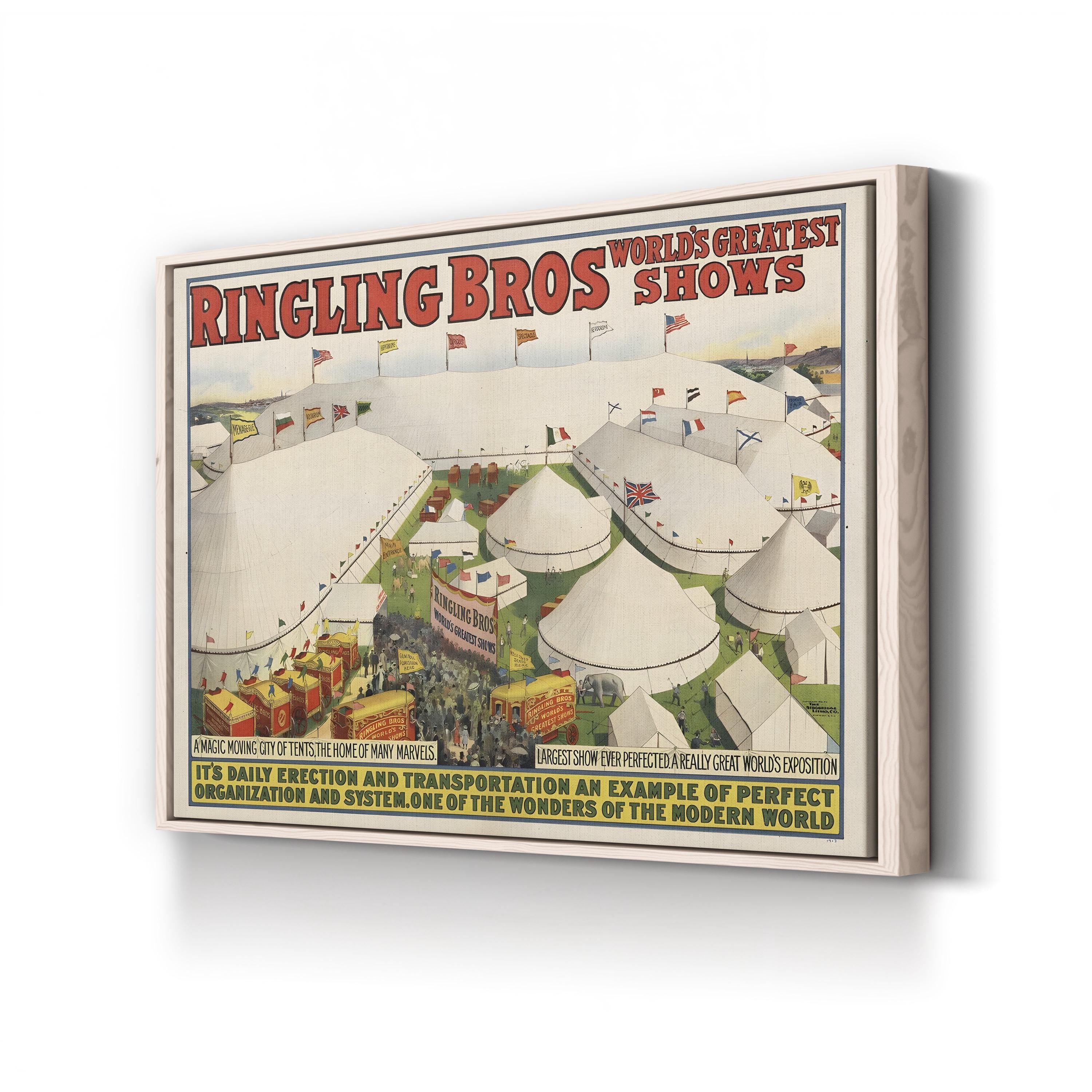 Vintage 1913 Circus Poster – Period Illustration Wall Art | Historic Americana Canvas Print