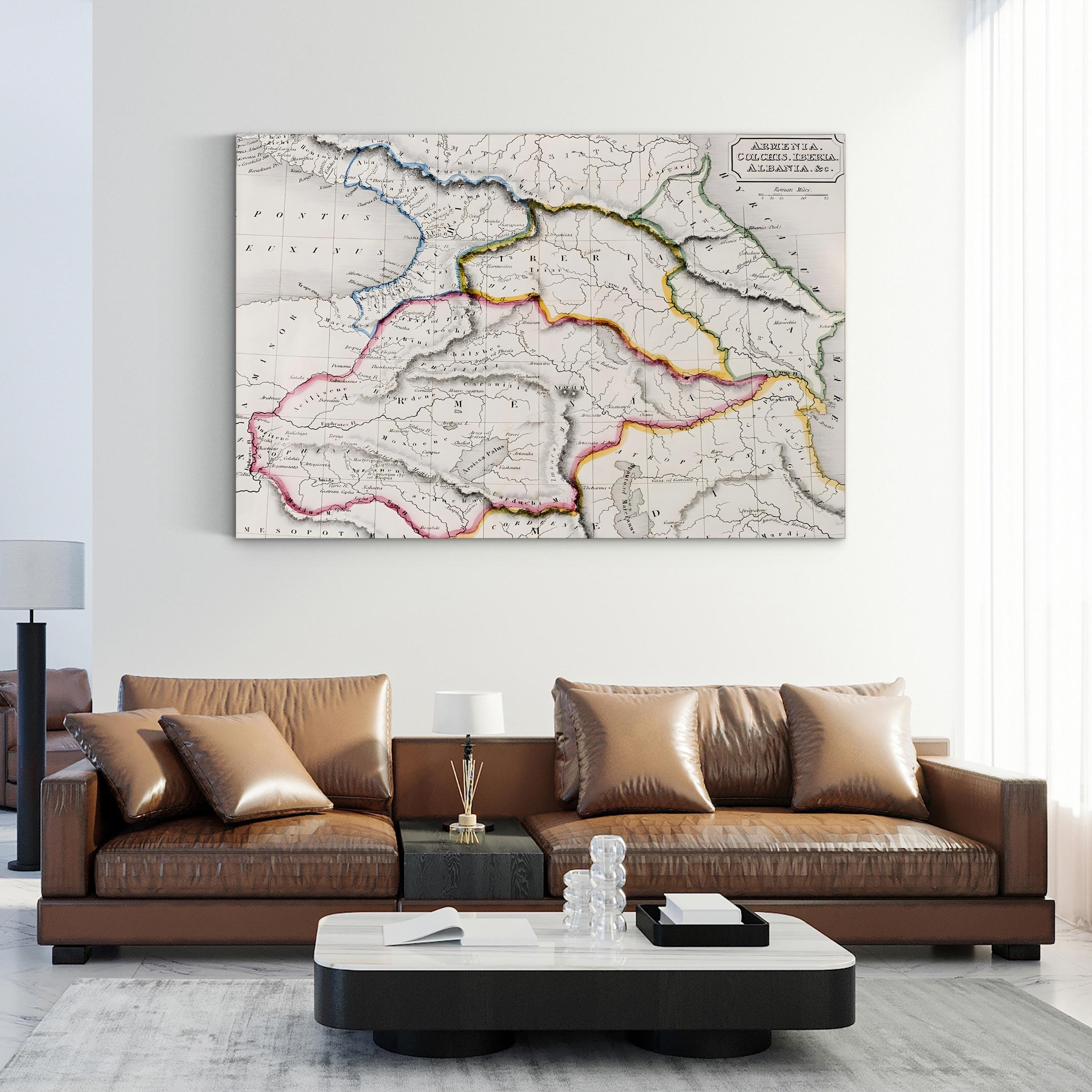 Map of Armenia, Colchis & Iberia – Period Illustration Wall Art | Antique Cartography Canvas Print