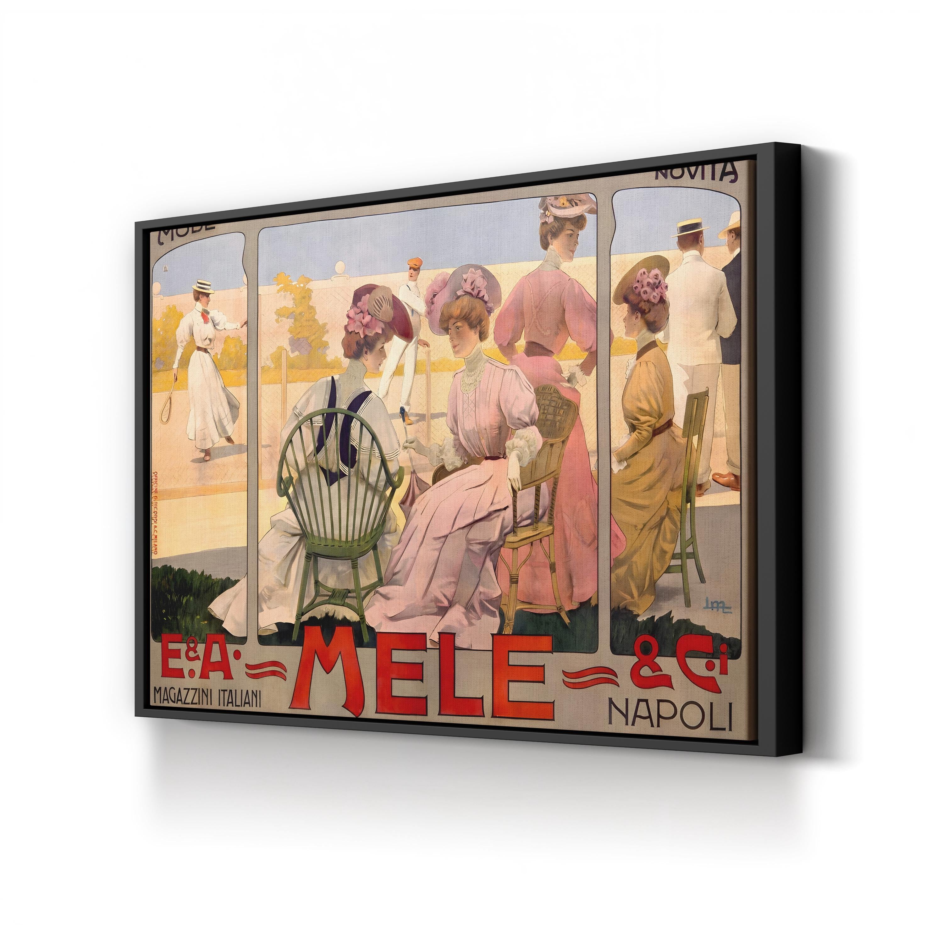 Mele Tennis Fashion Poster – Period Illustration Wall Art | Vintage Italian Canvas Print