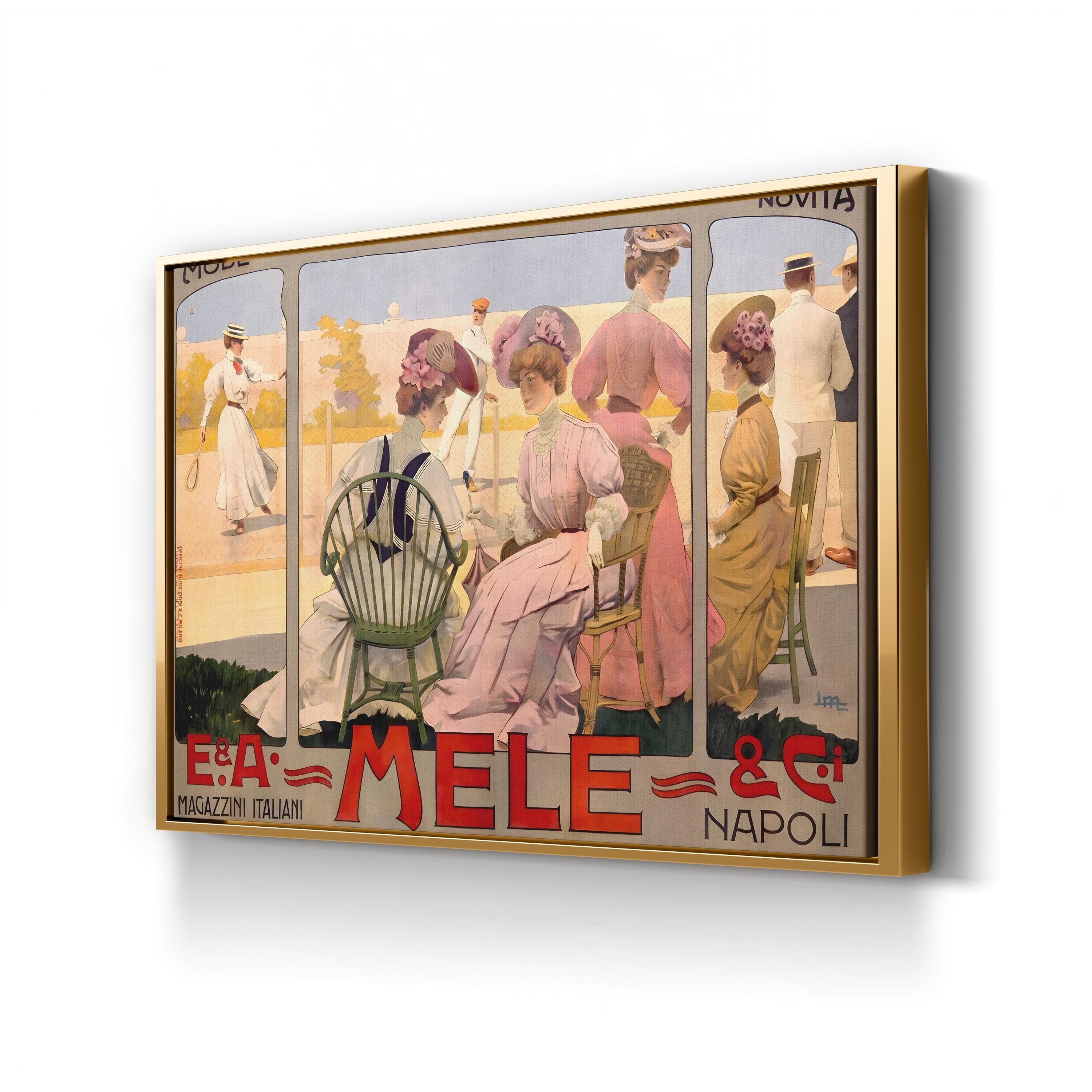 Mele Tennis Fashion Poster – Period Illustration Wall Art | Vintage Italian Canvas Print