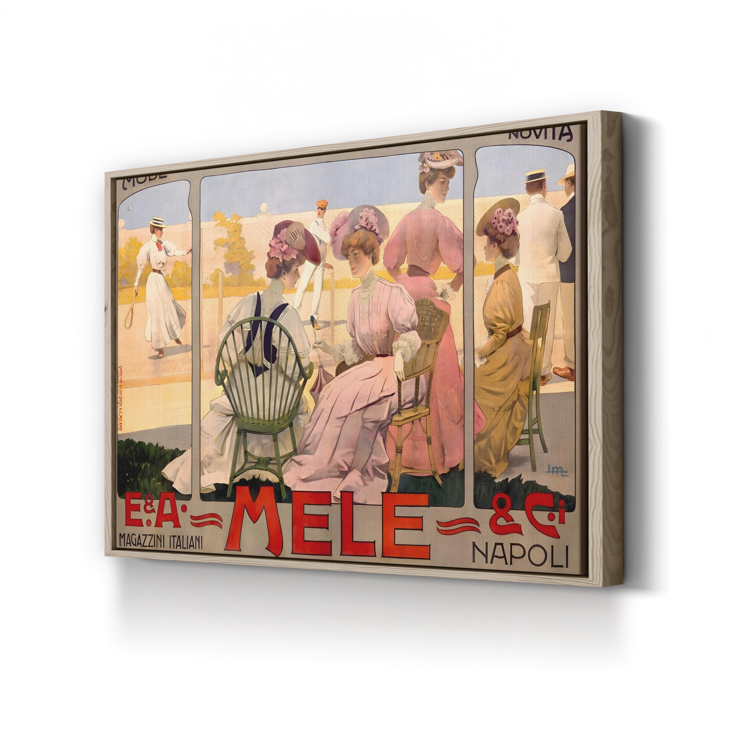 Mele Tennis Fashion Poster – Period Illustration Wall Art | Vintage Italian Canvas Print