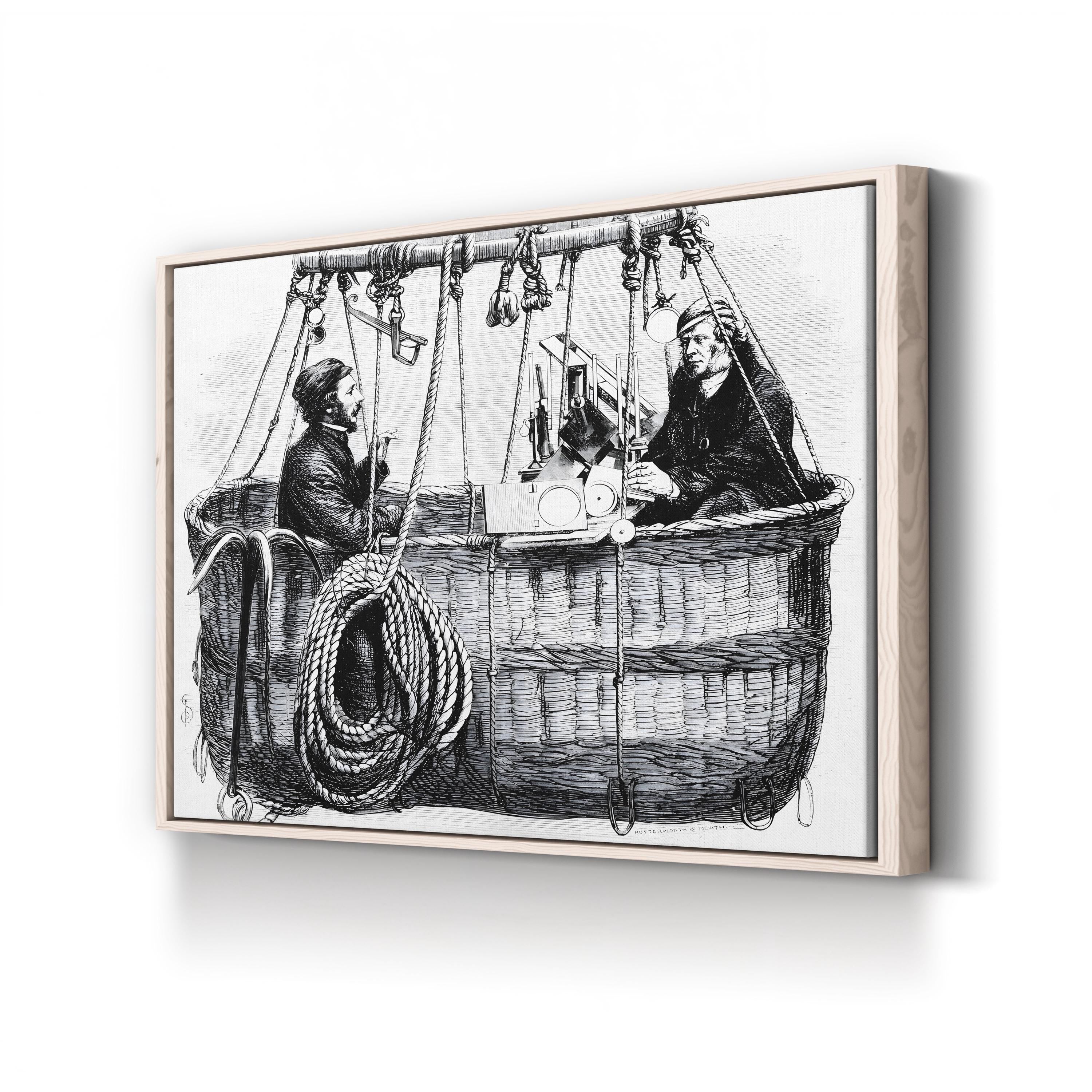 Scientific Balloon Ascent 1864 – Period Illustration Wall Art | Vintage Aeronautics Canvas Print