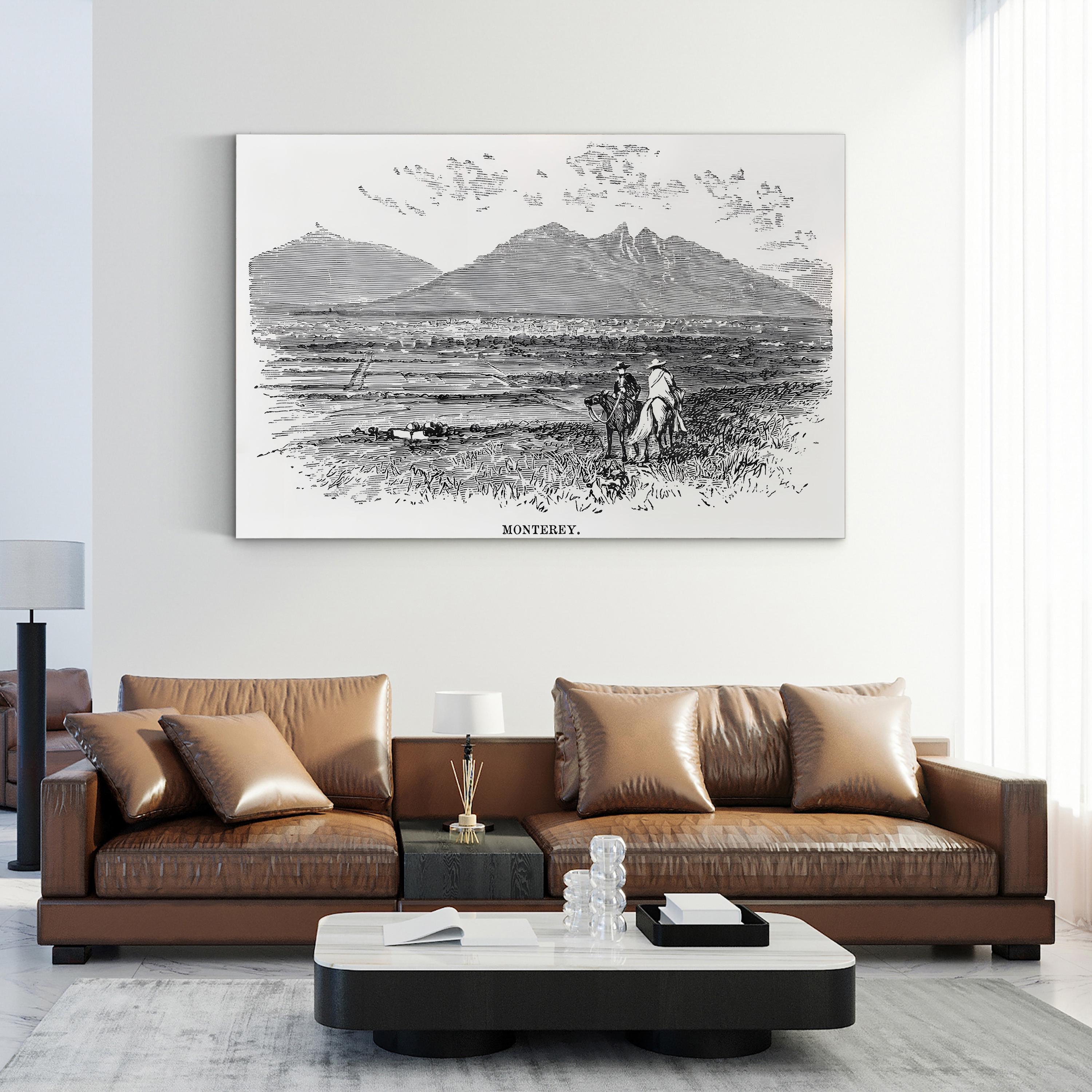 Monterrey Mexico, 1846 – Period Illustration Wall Art | Black & White Engraving Canvas Print