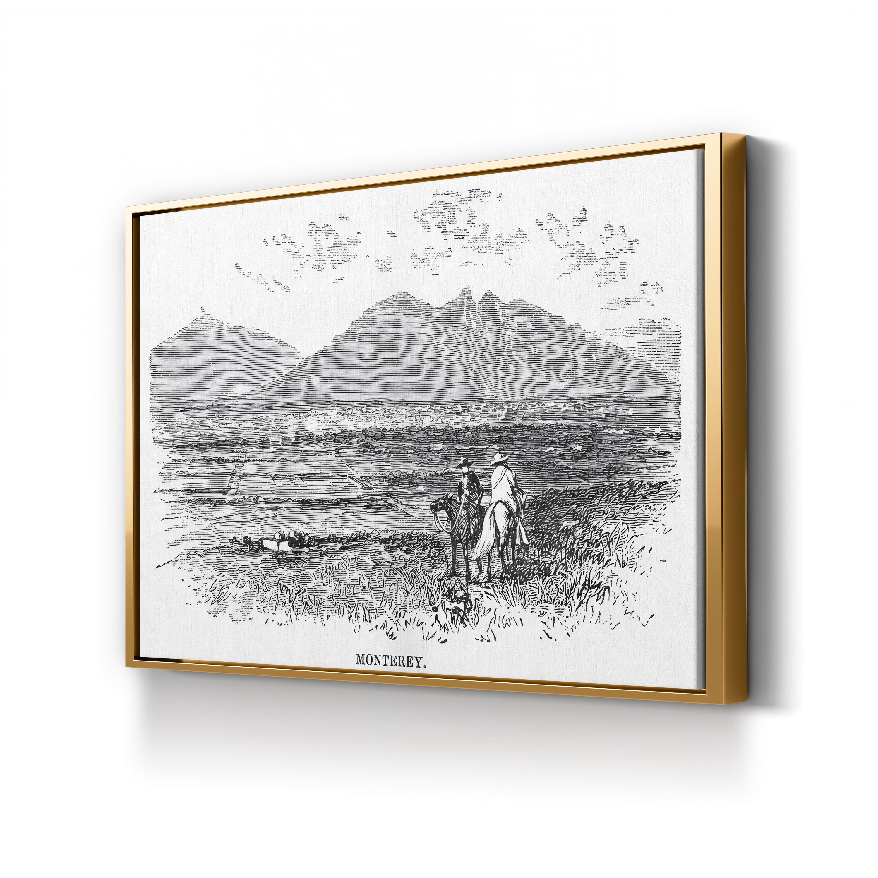 Monterrey Mexico, 1846 – Period Illustration Wall Art | Black & White Engraving Canvas Print