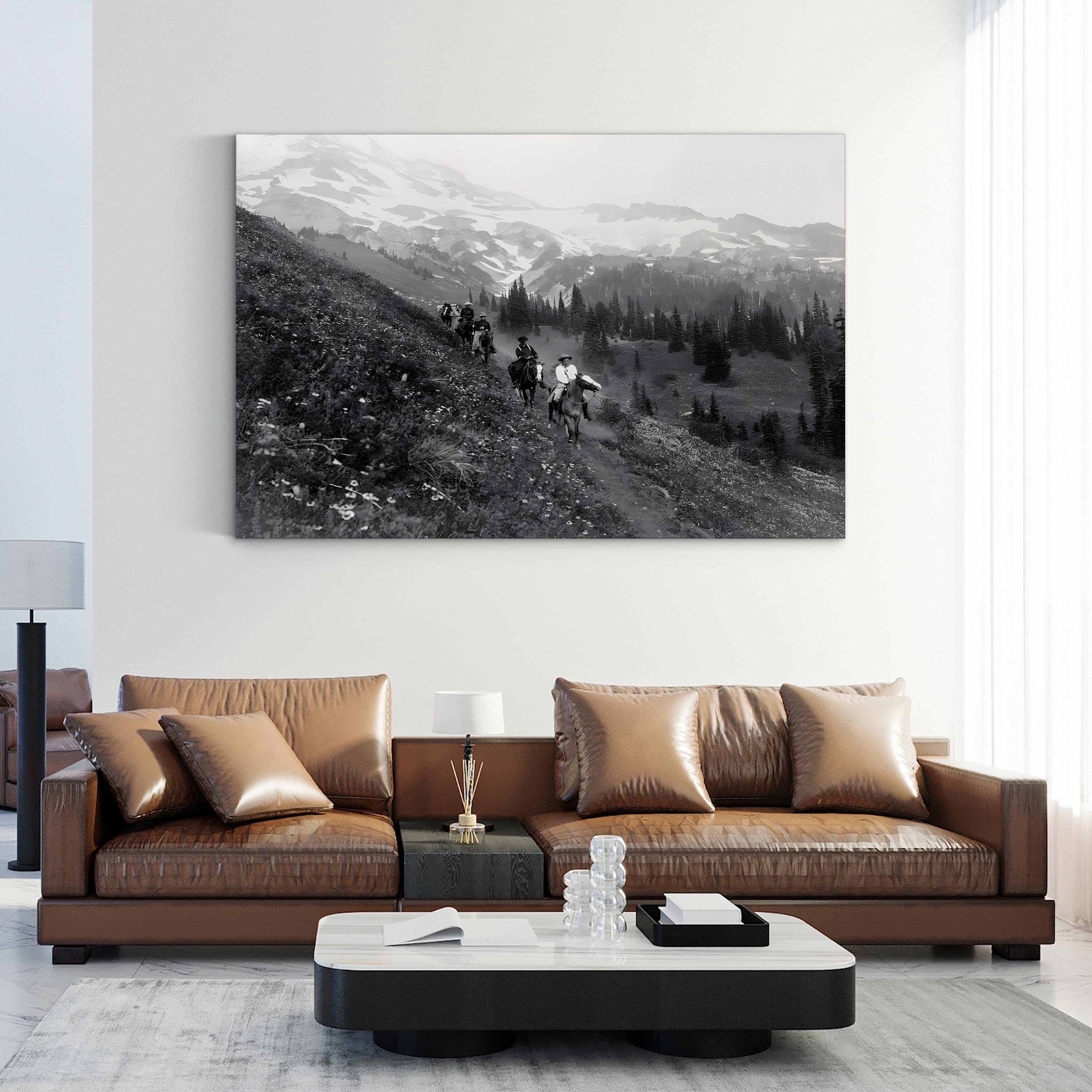 Mount Rainier National Park – Vintage Photography Wall Art | Mountain Landscape Canvas Print