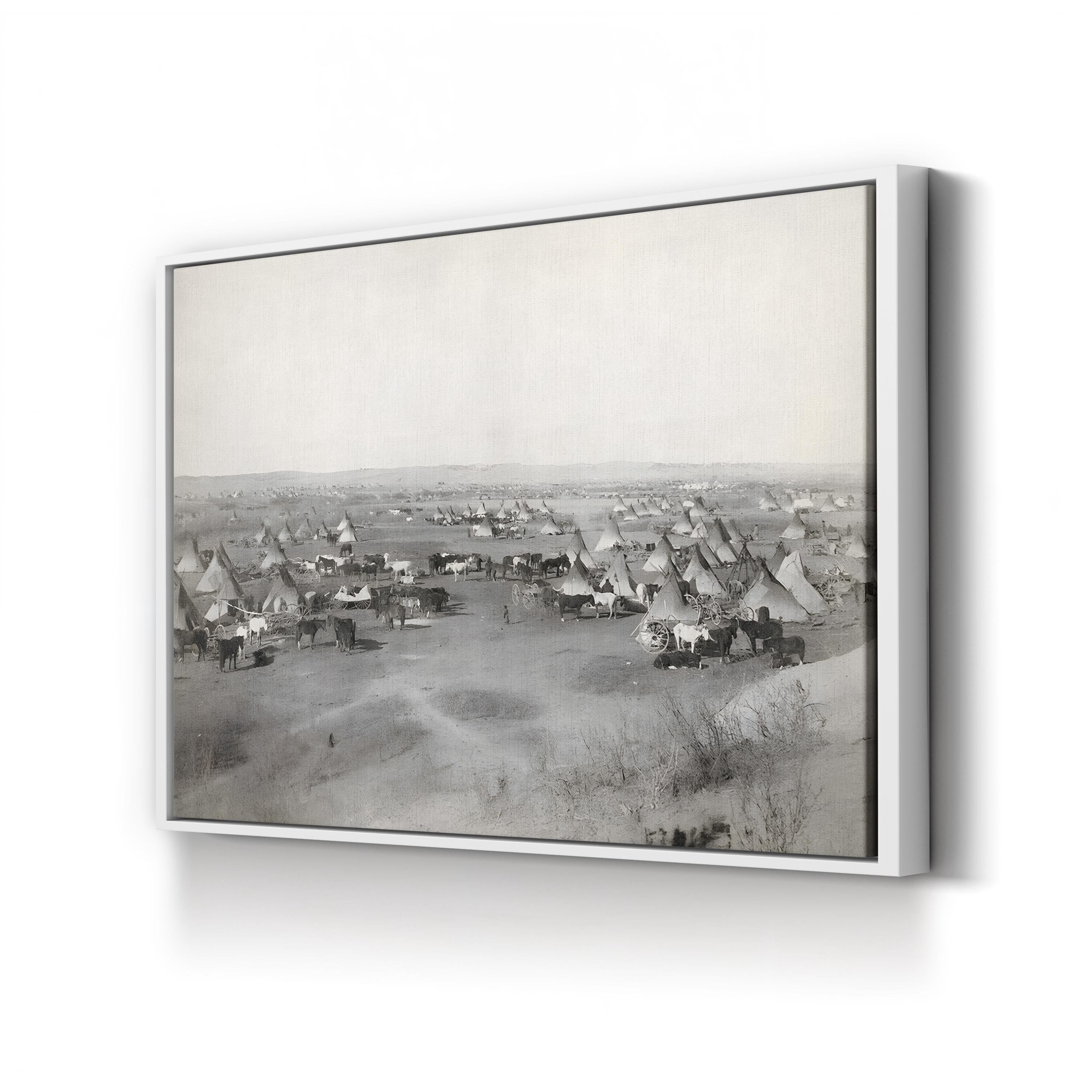 Lakota Sioux Camp, 1891 – Vintage Photography Wall Art | Frontier Canvas Print