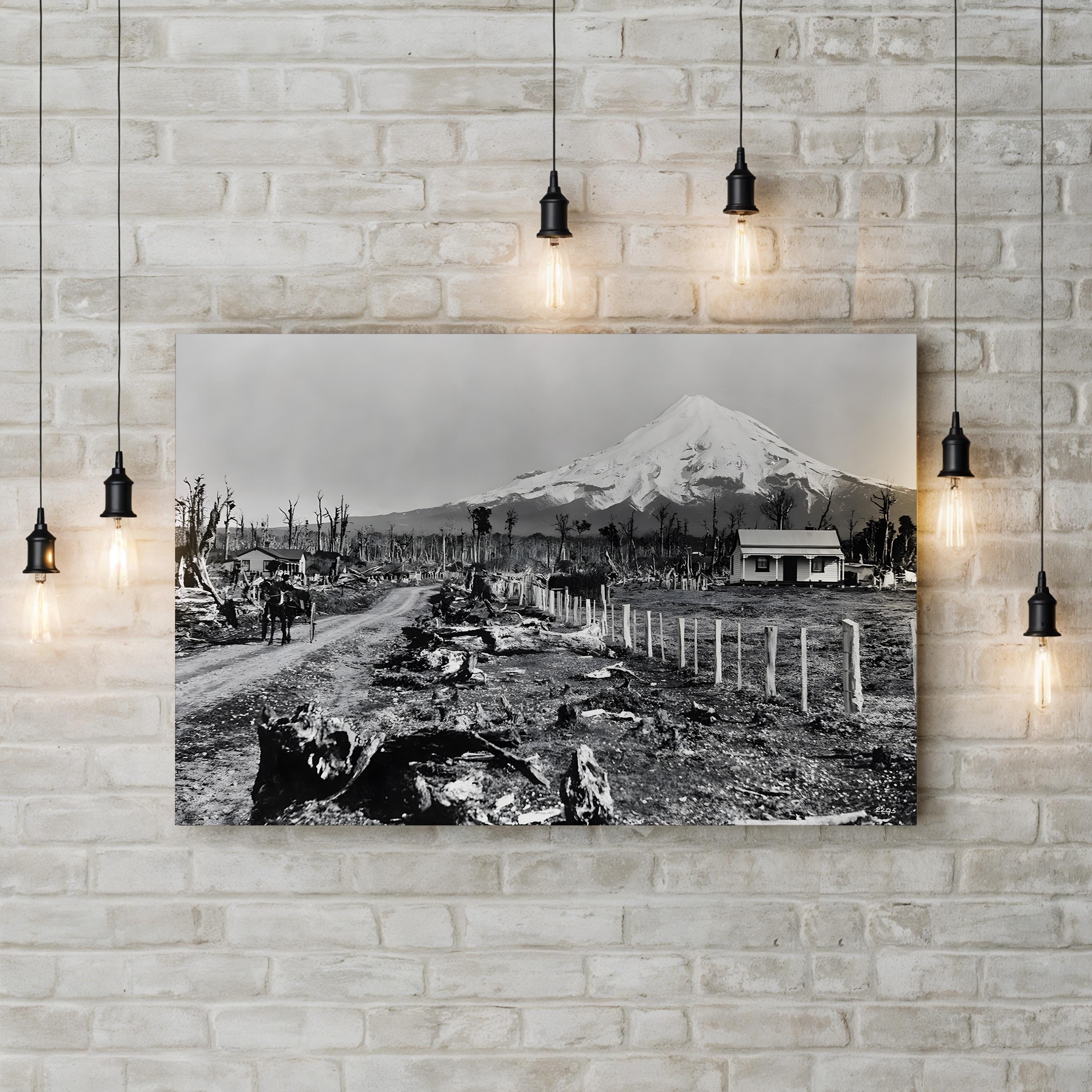 Mount Taranaki, New Zealand c.1910 – Vintage Photography Wall Art | Landscape Canvas Print