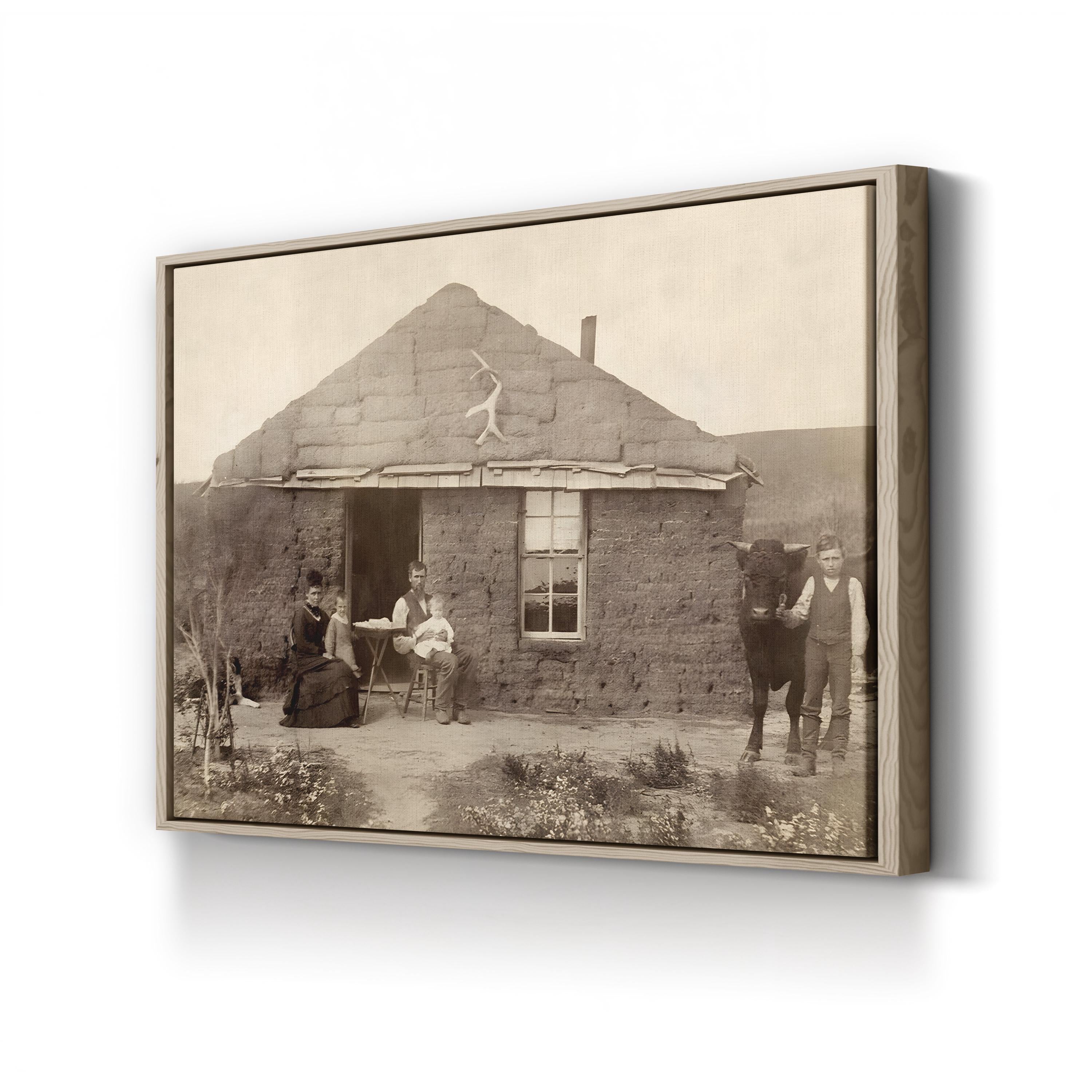 Nebraska Pioneer Family, 1886 – Vintage Photography Wall Art | Frontier Canvas Print