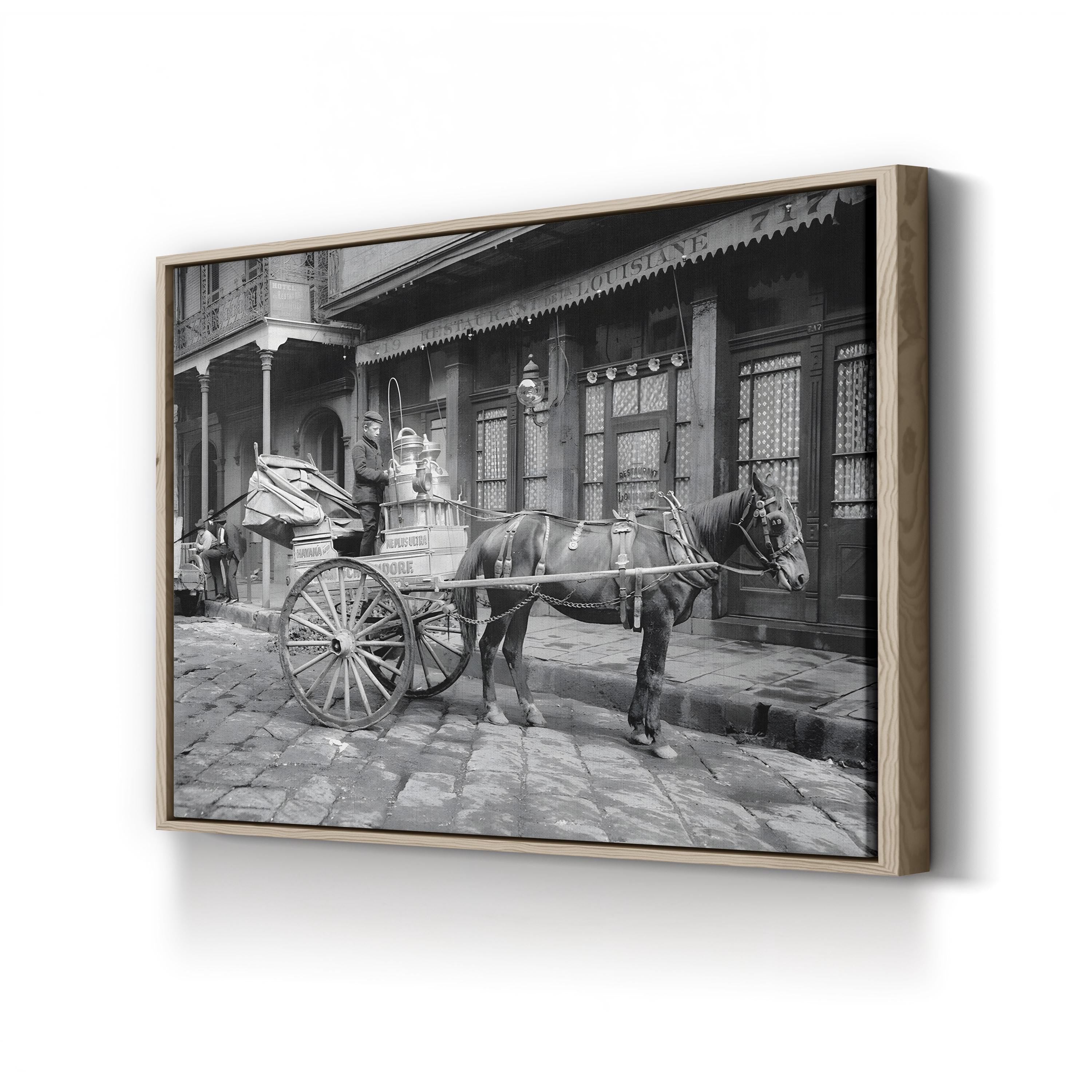 New Orleans Milk Cart, 1903 – Vintage Photography Wall Art | Street Scene Canvas Print