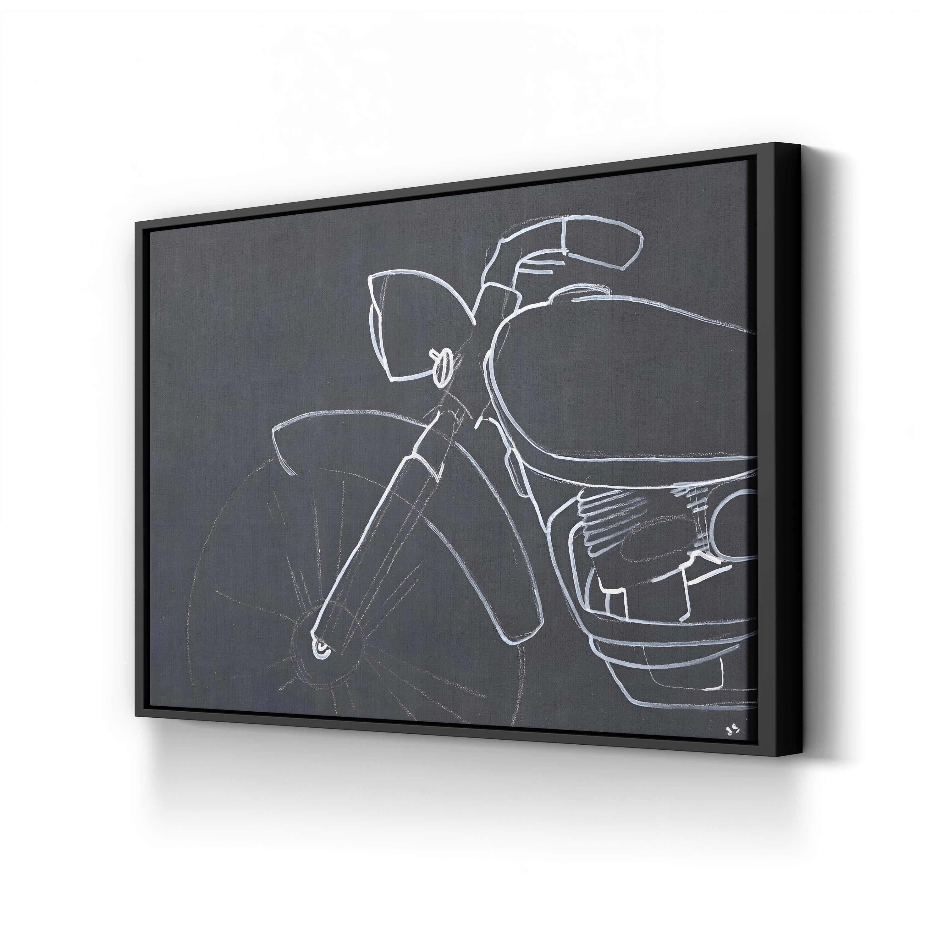 Odds and Ends V Motorcycle Line Art – Joshua Schicker Wall Art | Minimalist Canvas Print