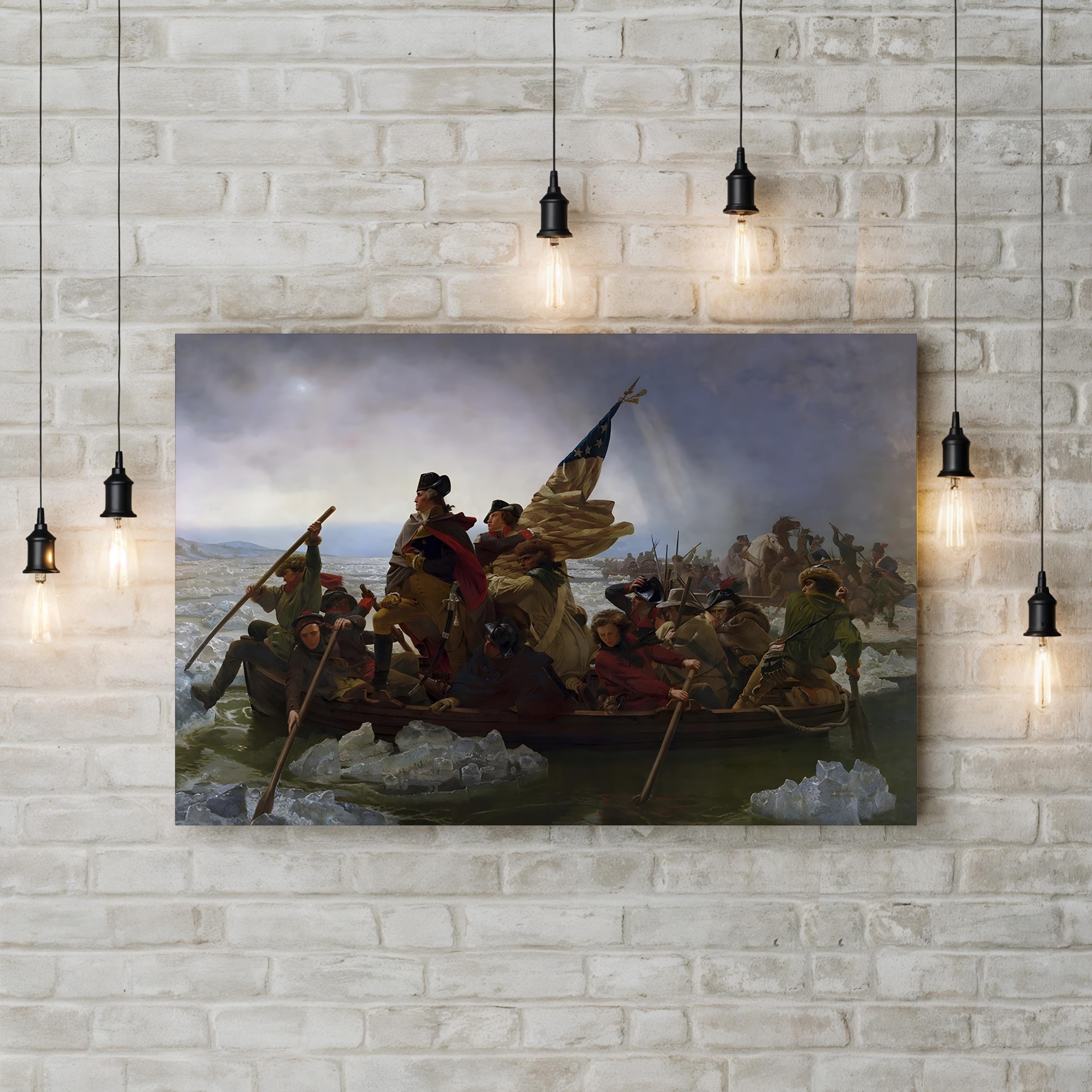 George Washington Crossing the Delaware Canvas Print – American Revolutionary War History Art
