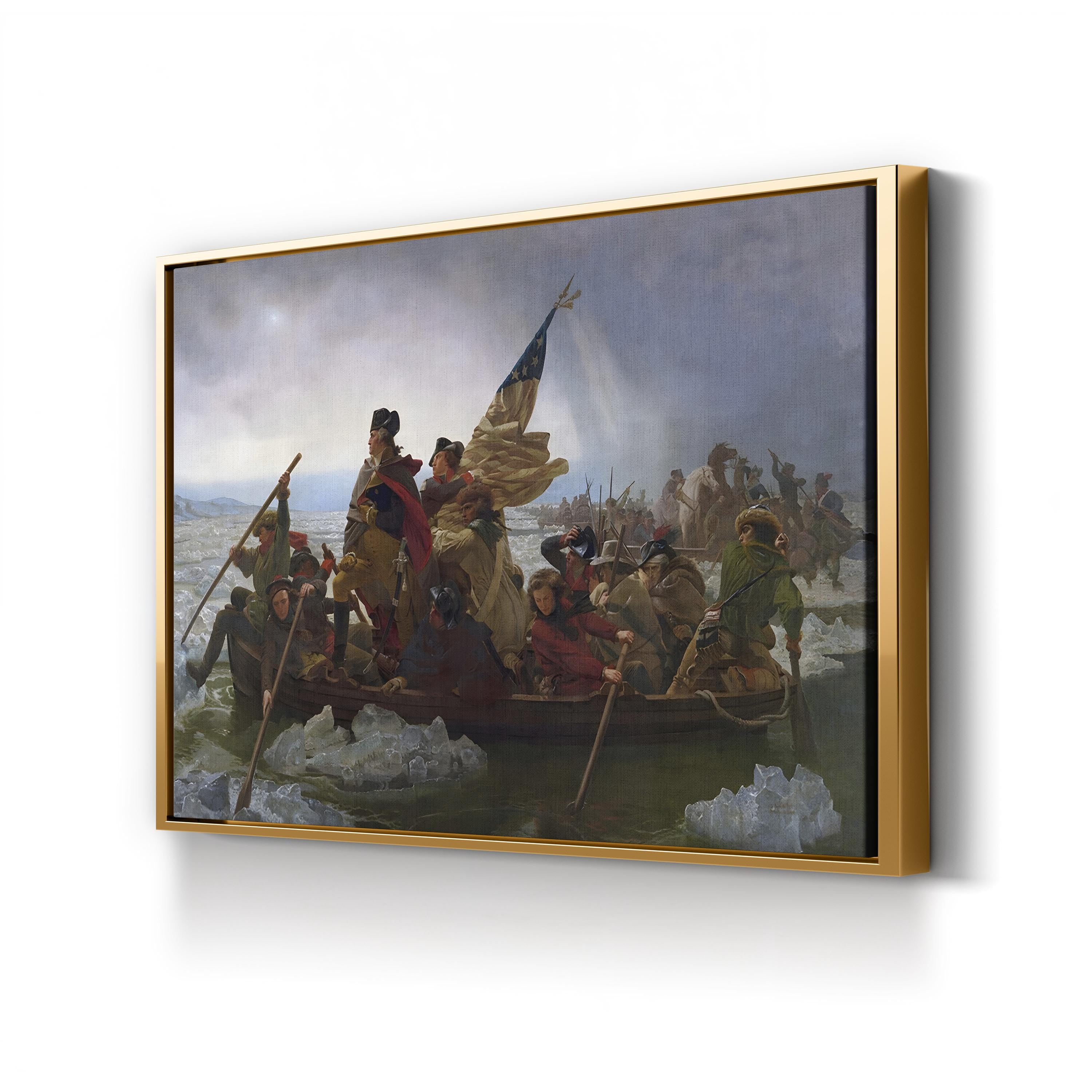 George Washington Crossing the Delaware Canvas Print – American Revolutionary War History Art