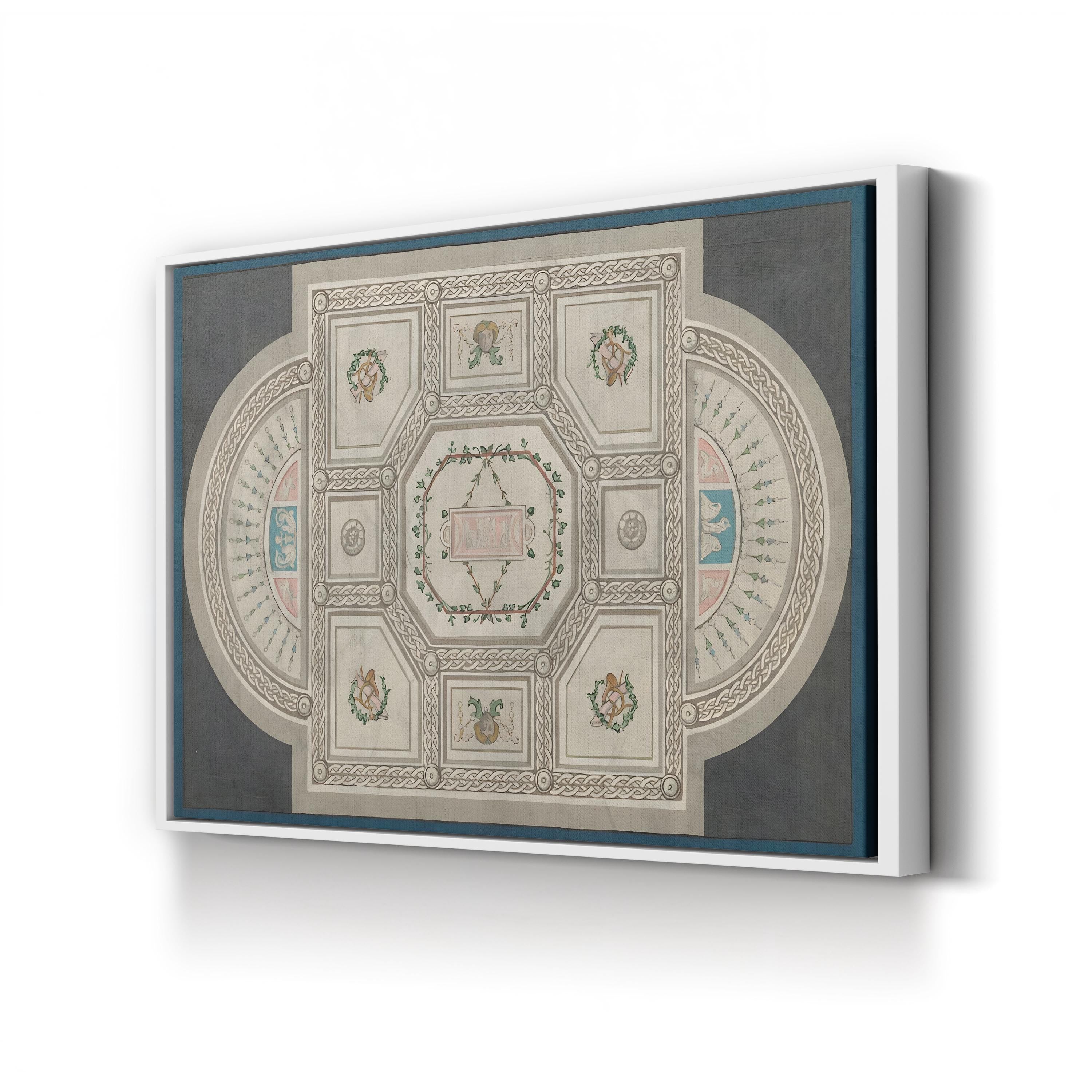 Parisian Ceiling Design by June Erica Vess canvas print in White framed canvas