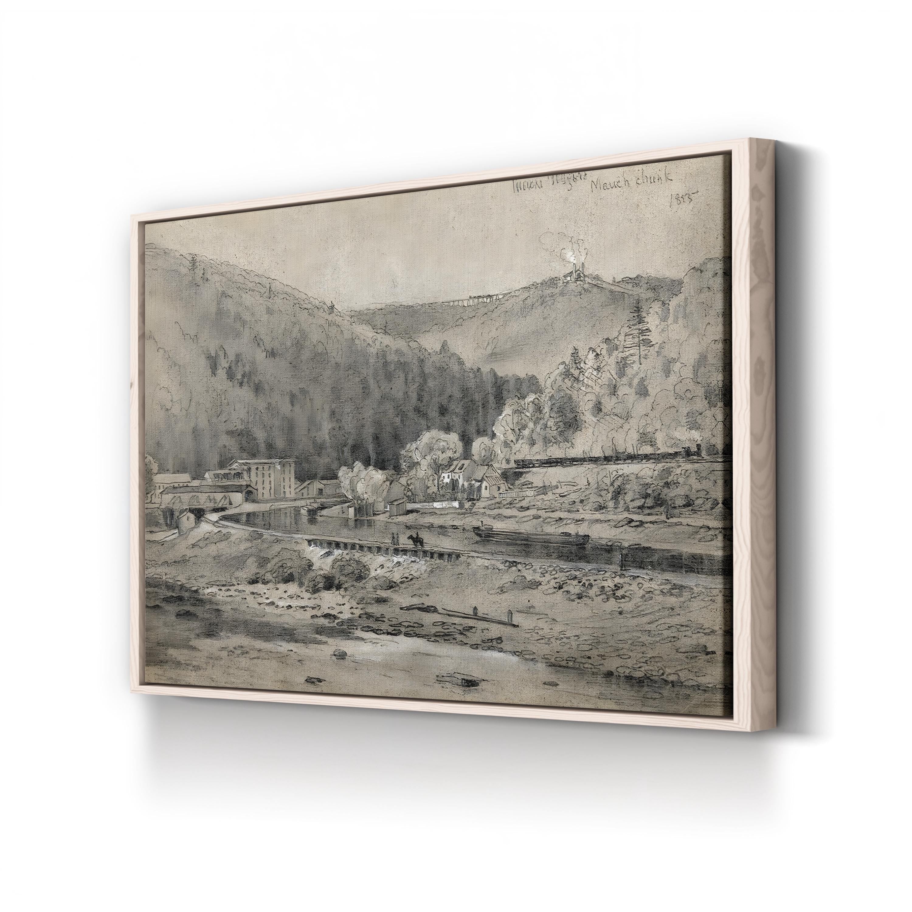 Mauch Chunk, Mount Pisgah – Period Illustration Wall Art | Historic Pennsylvania Canvas Print