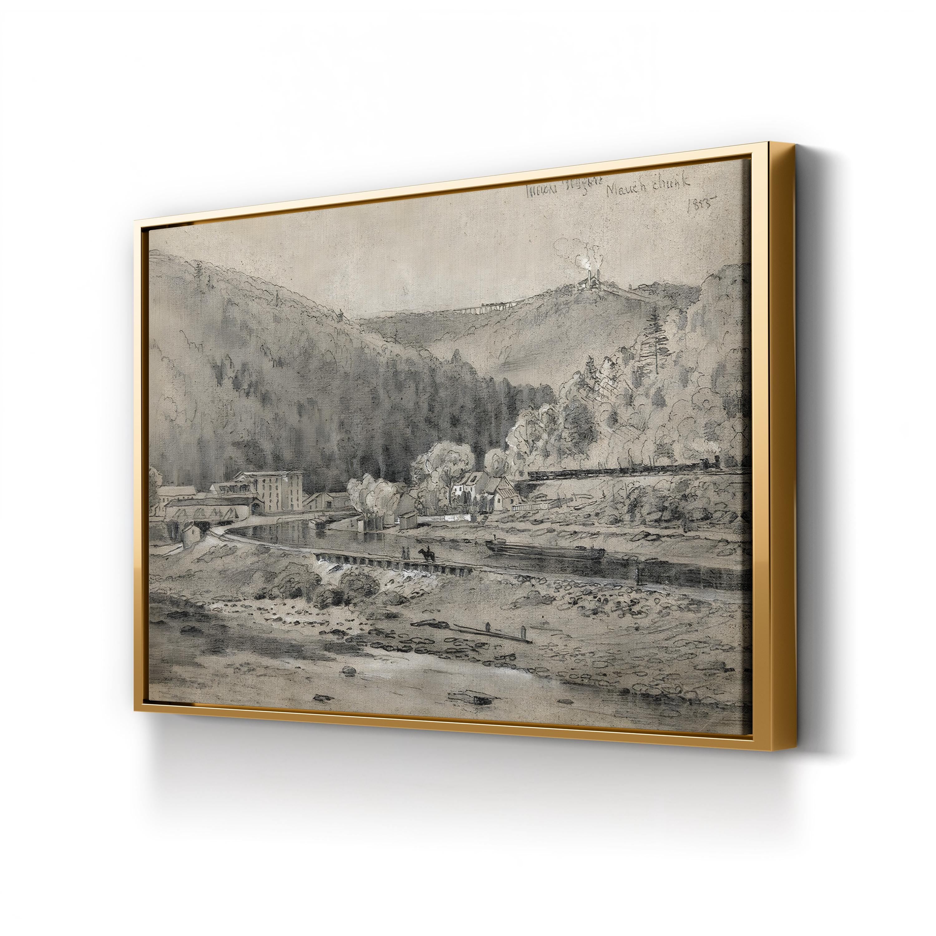 Mauch Chunk, Mount Pisgah – Period Illustration Wall Art | Historic Pennsylvania Canvas Print