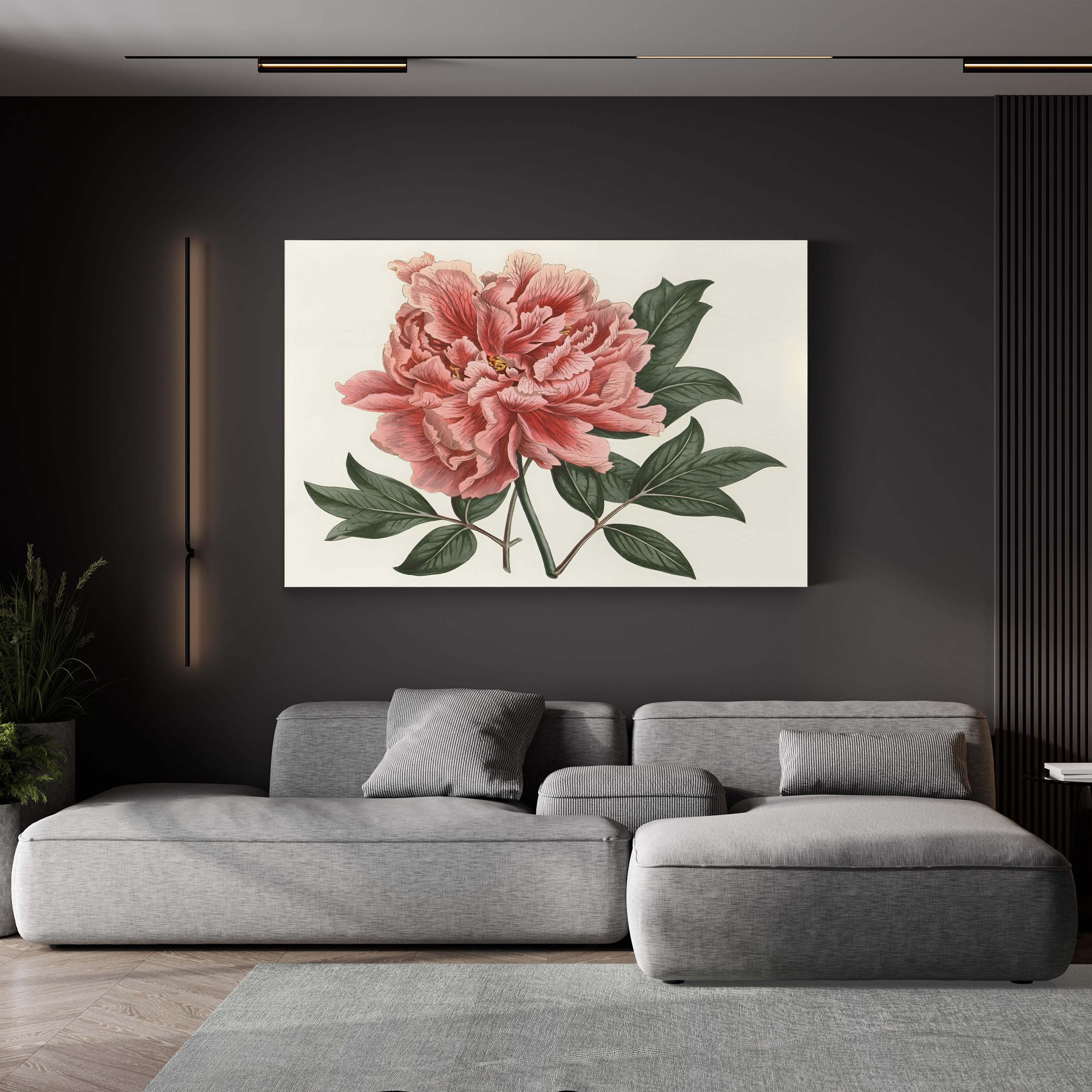 Peony Blush I – Vintage Botanical Floral Wall Art by Curtis Art