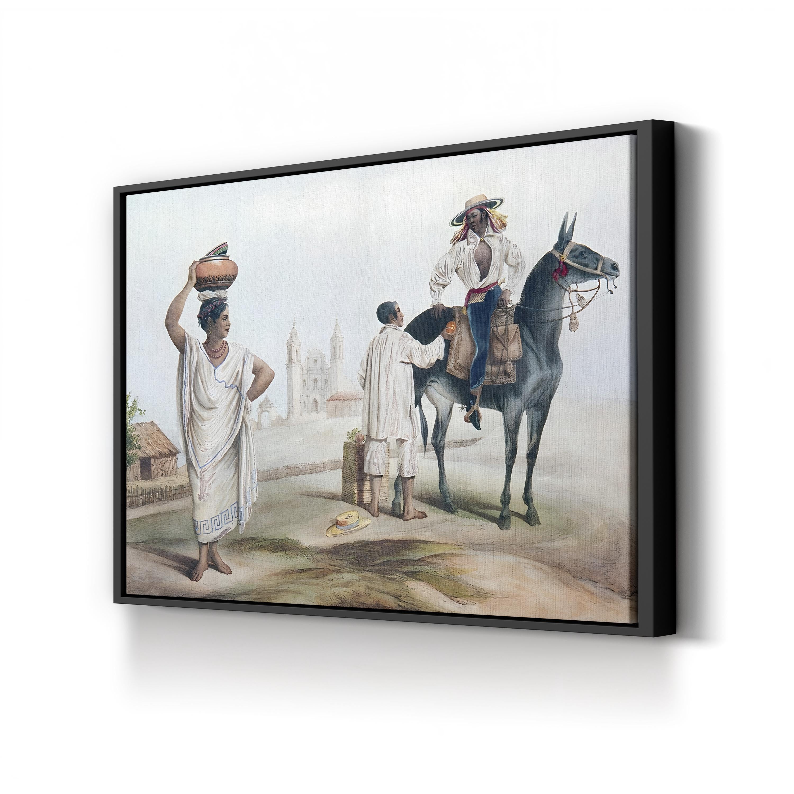 People of Tierra Caliente – Carlos Nebel Wall Art | 1830s Lithograph Canvas Print