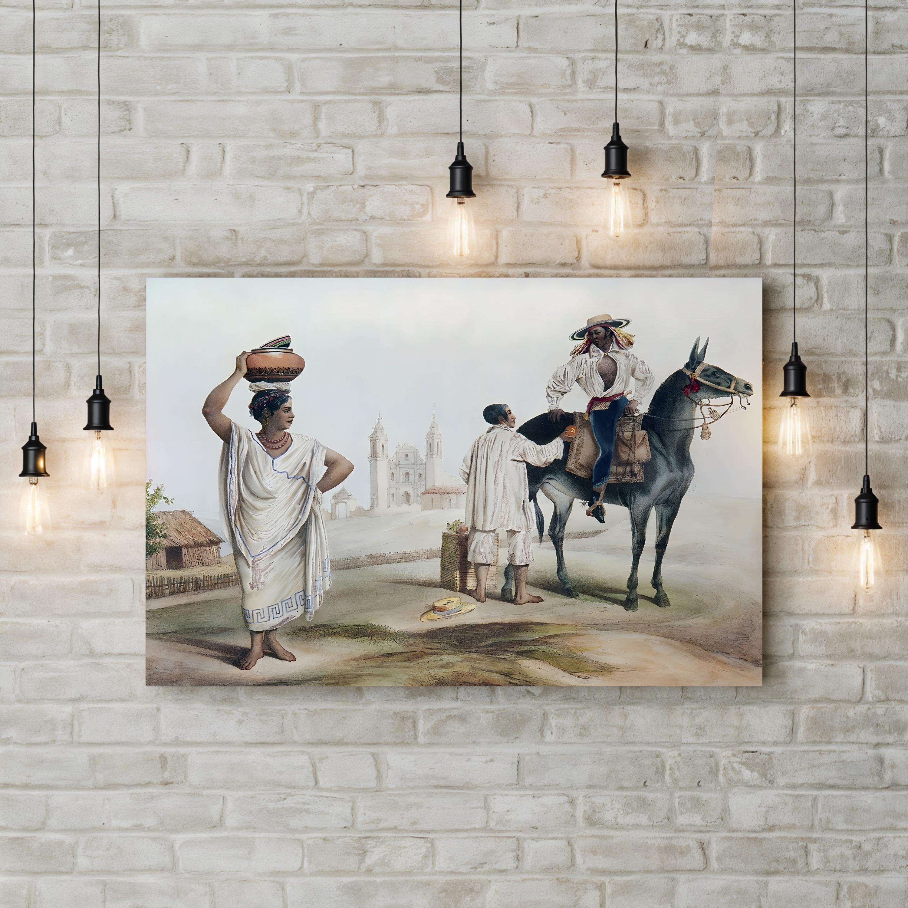 People of Tierra Caliente – Carlos Nebel Wall Art | 1830s Lithograph Canvas Print