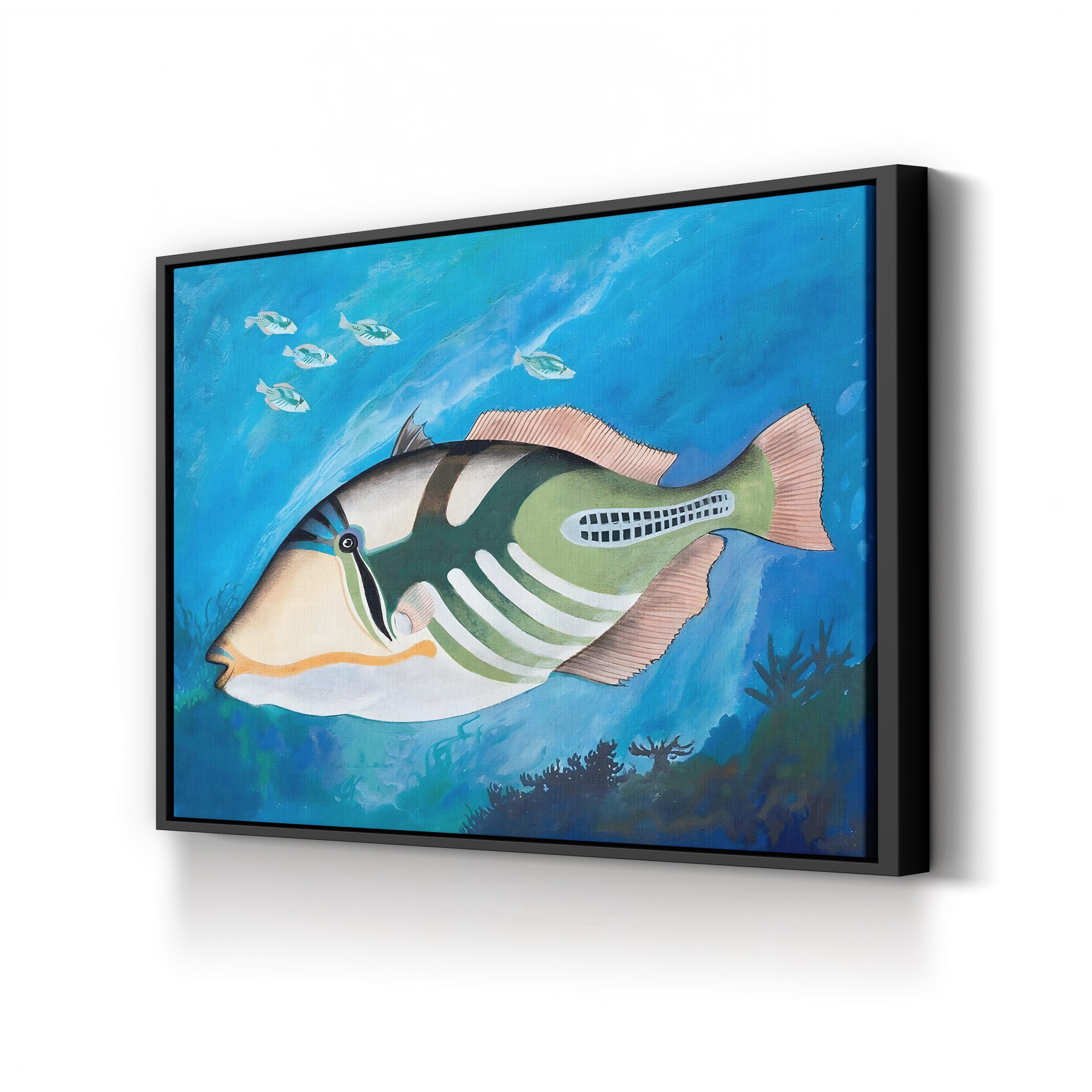 Picasso Triggerfish Wall Art – Colorful Marine Life Canvas (English School)