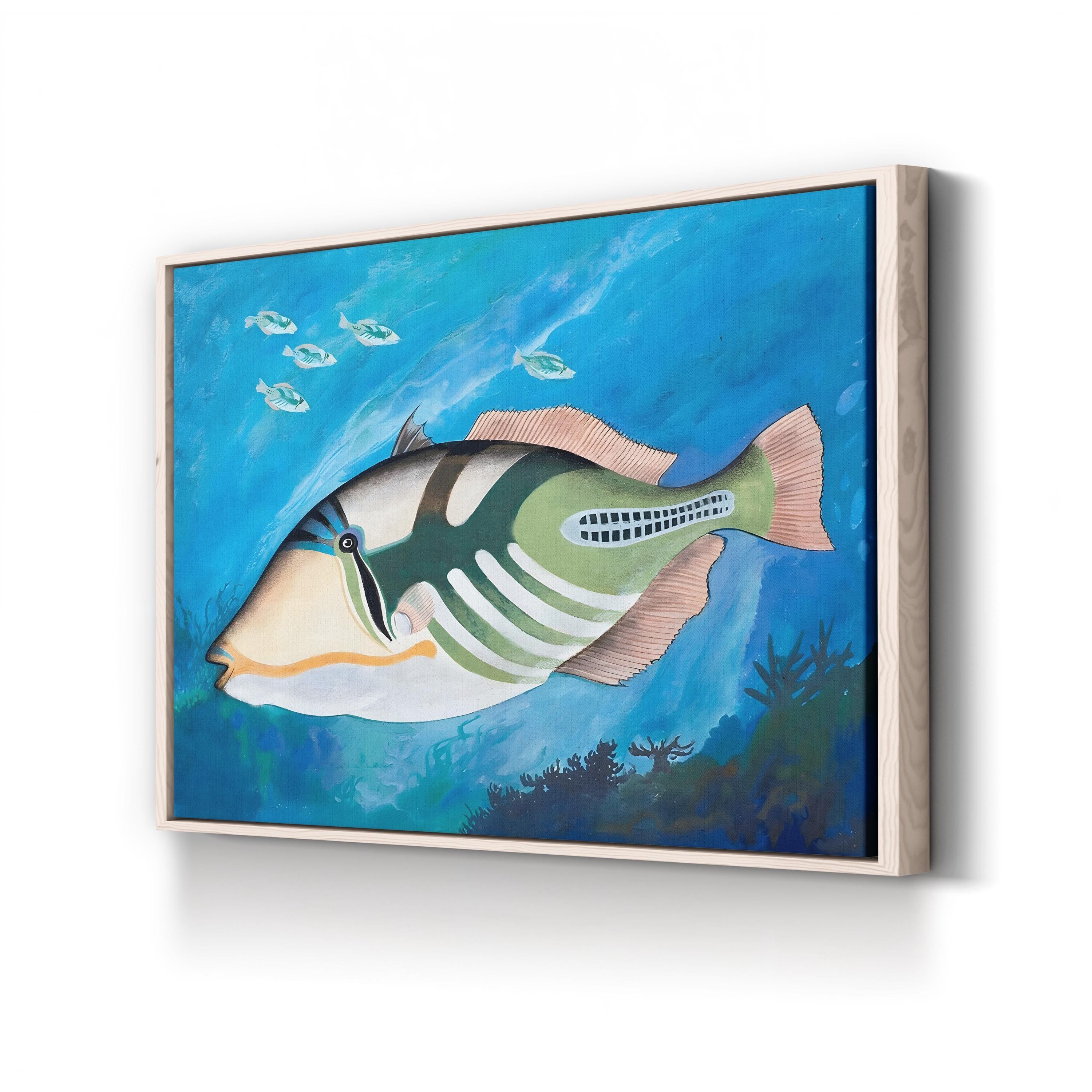 Picasso Triggerfish Wall Art – Colorful Marine Life Canvas (English School)