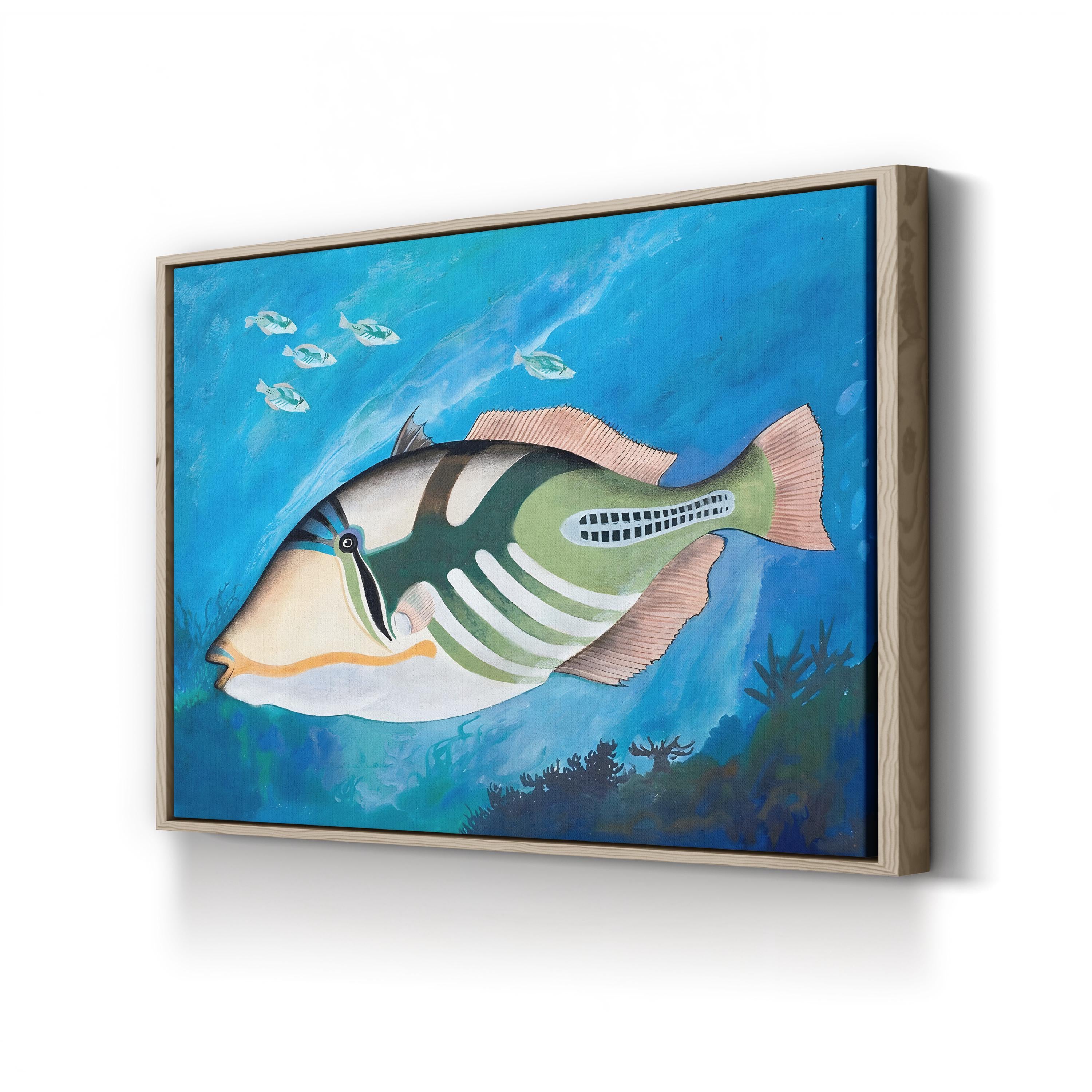 Picasso Triggerfish Wall Art – Colorful Marine Life Canvas (English School)