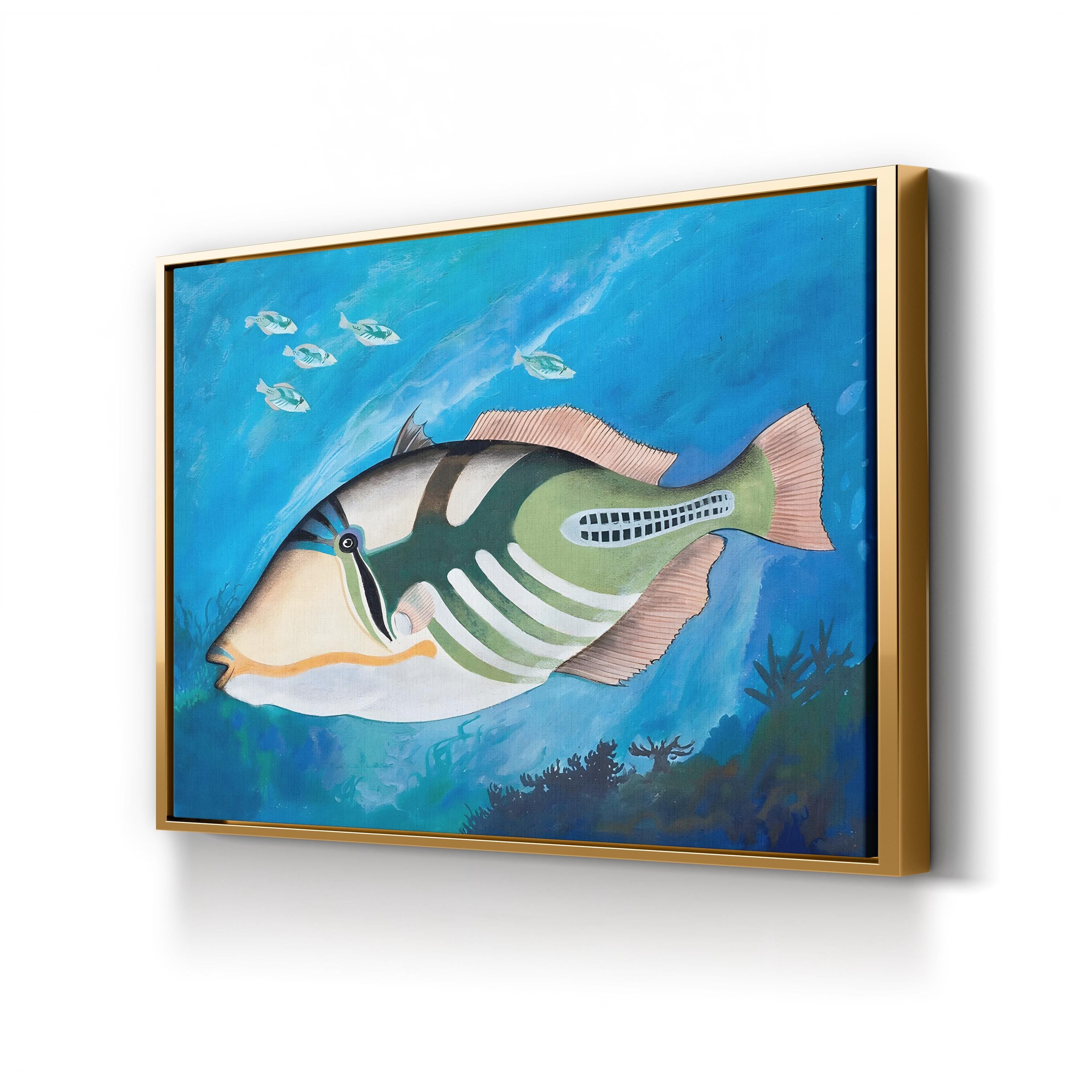 Picasso Triggerfish Wall Art – Colorful Marine Life Canvas (English School)