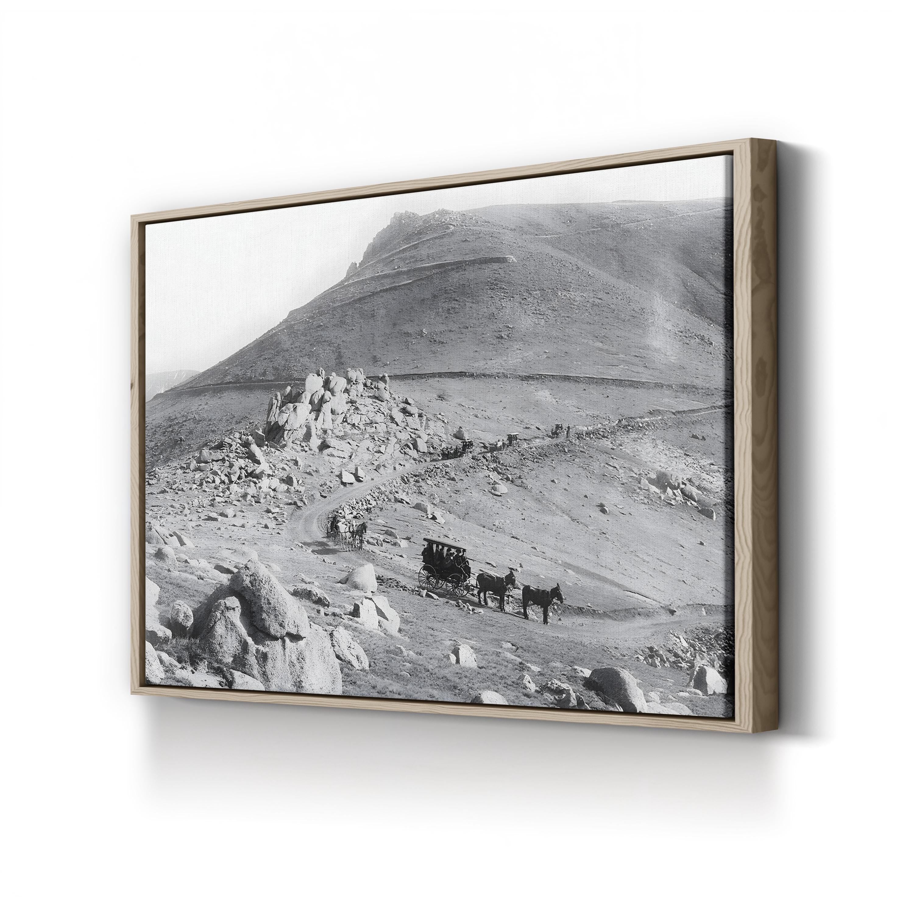 Pikes Peak, 1890s canvas print in an oak frame