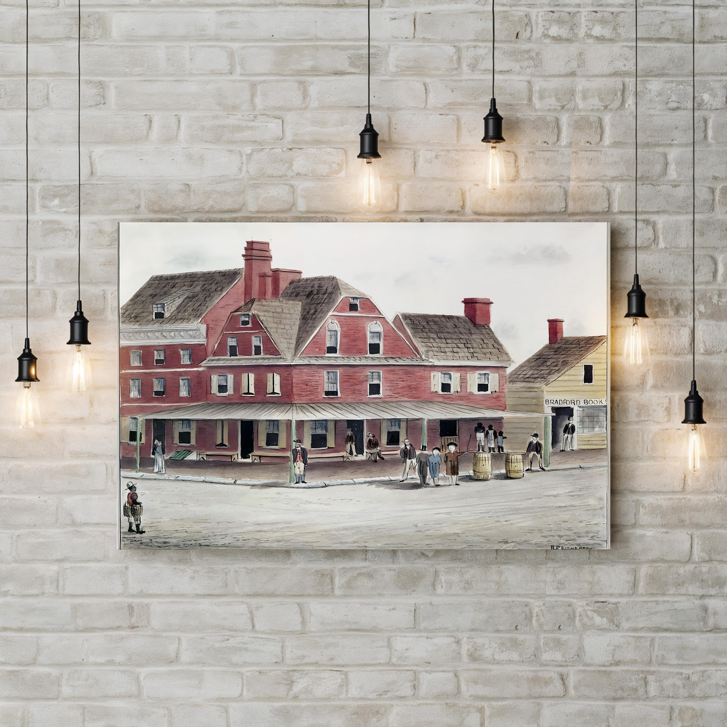 Philadelphia, 1770 – London Coffee House Historic Watercolor Wall Art by Benjamin Ridgeway Evans