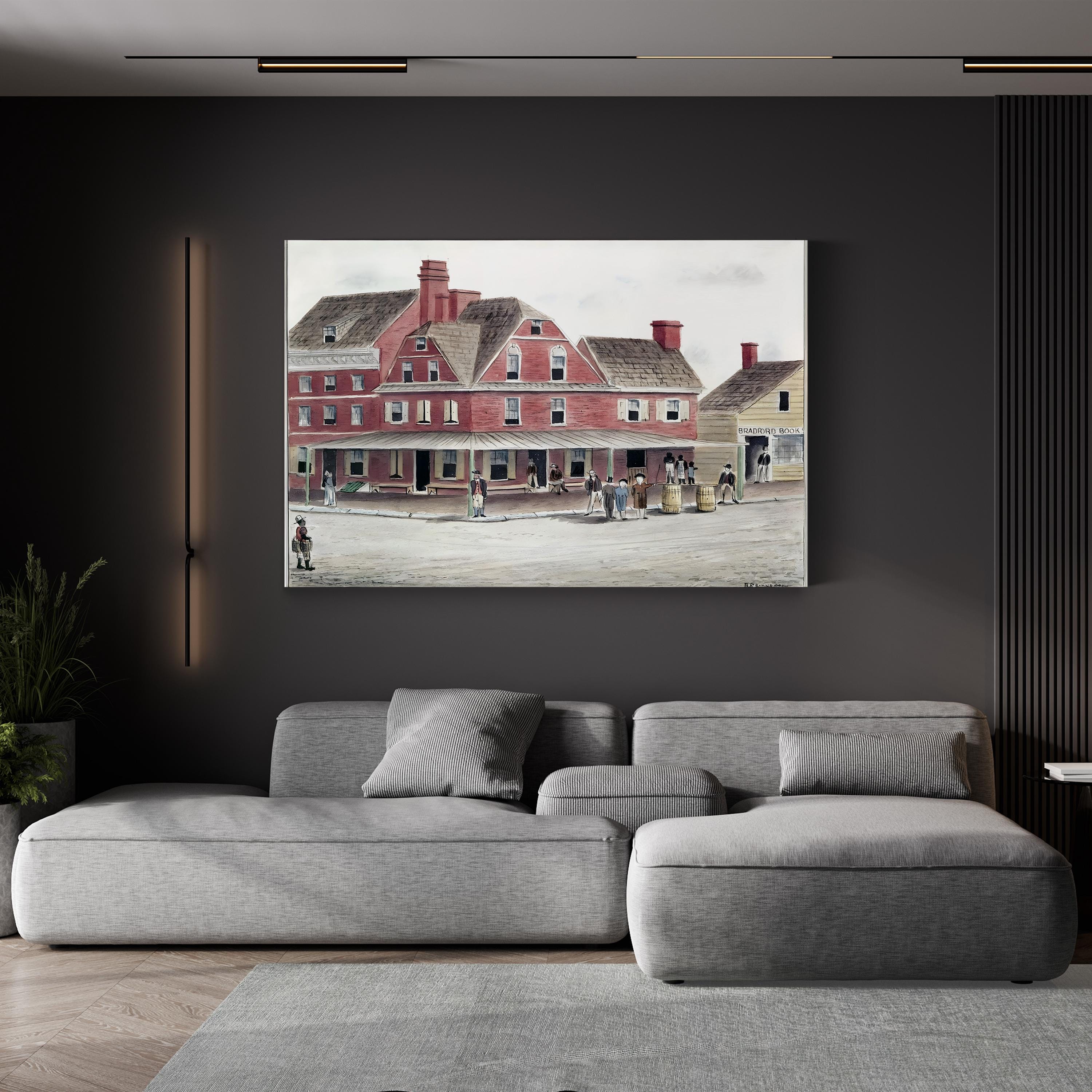 Philadelphia, 1770 – London Coffee House Historic Watercolor Wall Art by Benjamin Ridgeway Evans