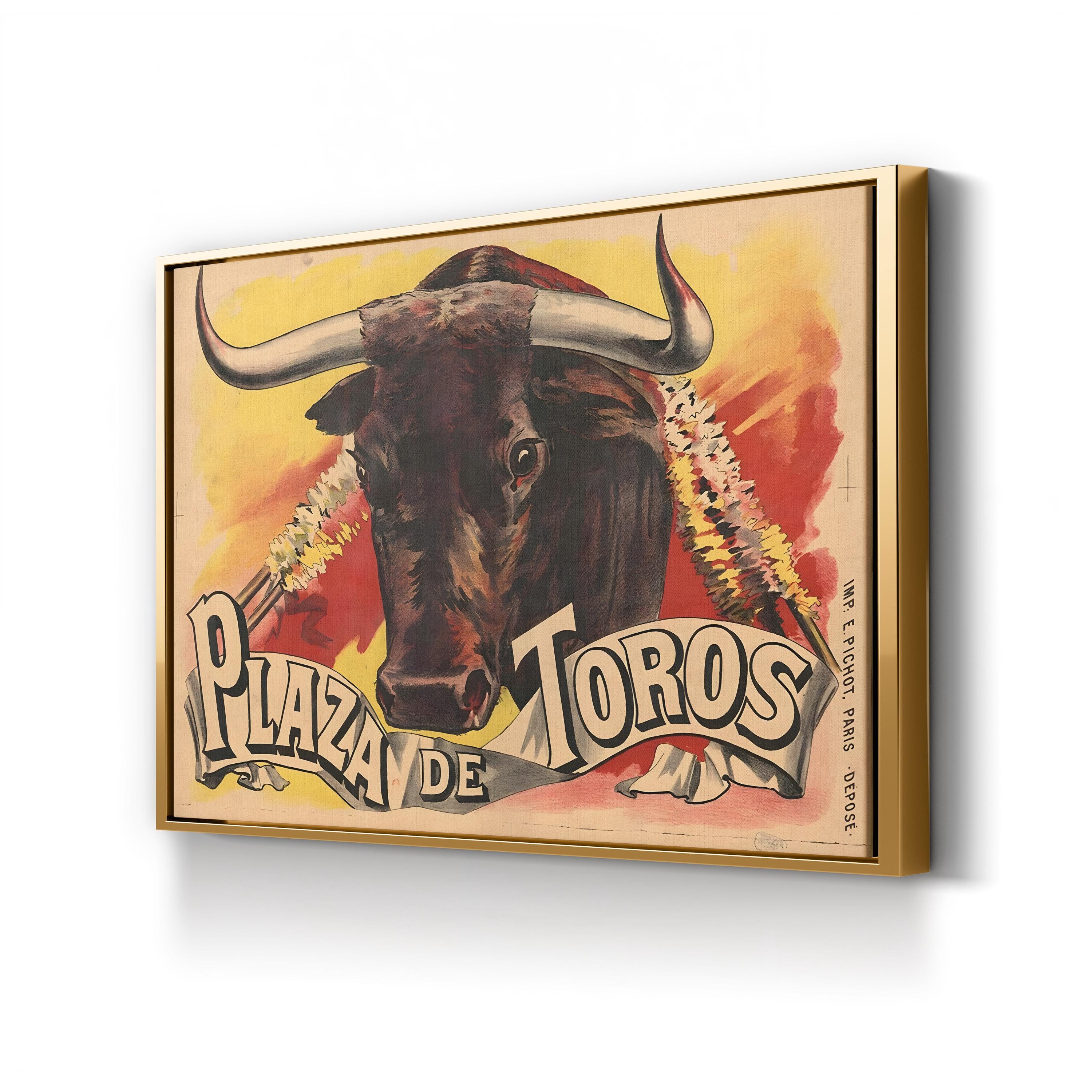 Spanish Advertising Art Vintage Bullfighting Poster at Plaza De Toro's