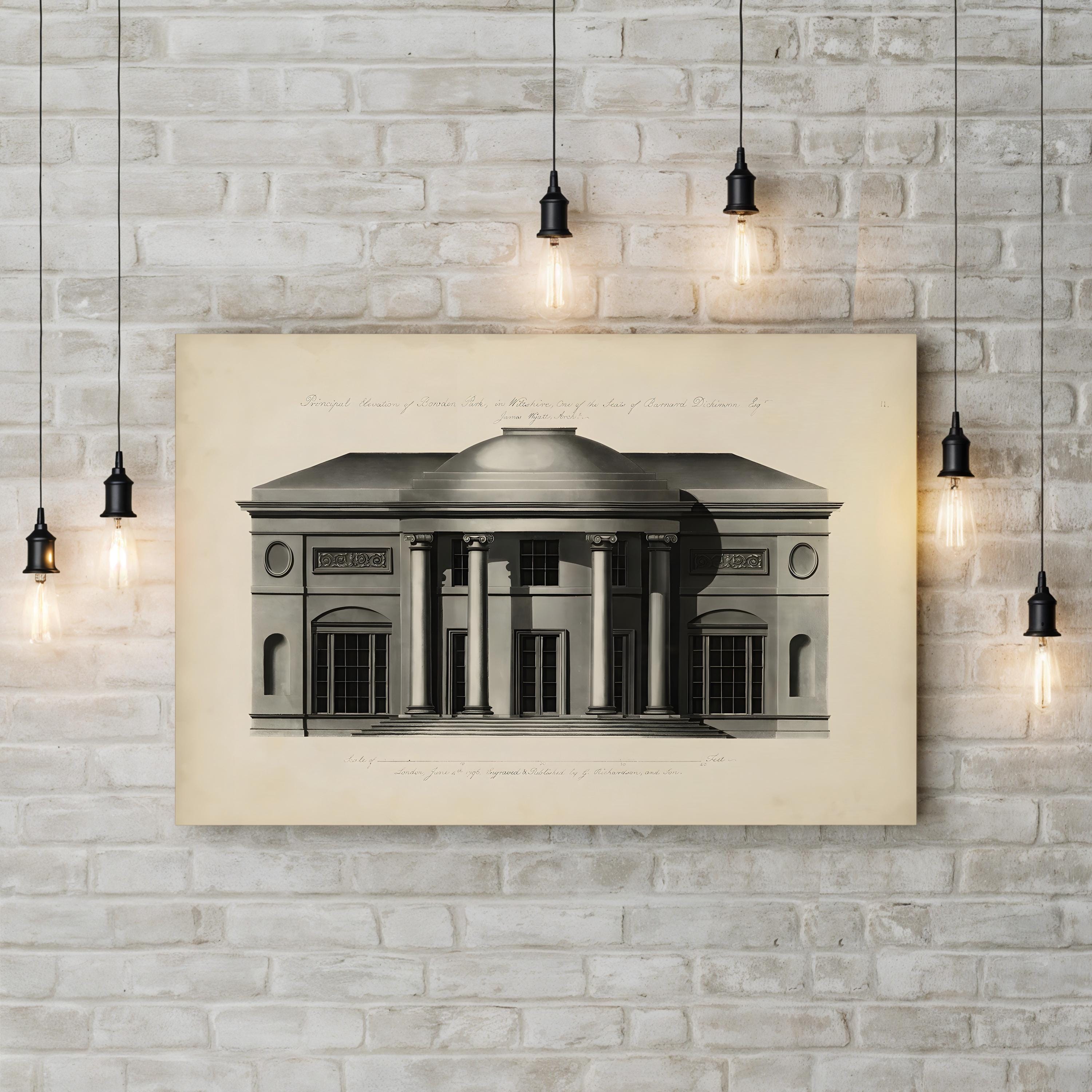 Richardson Architecture III Wall Art by George Richardson – Vintage Black & White Architectural Canvas