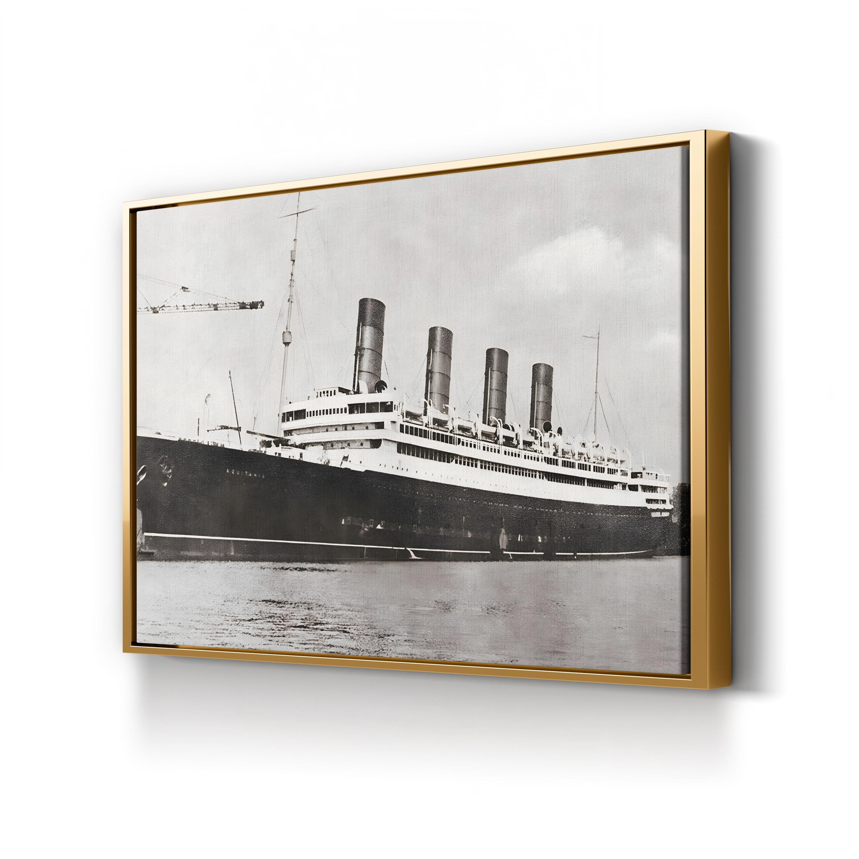 RMS Aquitania, Cunard Line Ocean Liner in 1913 Wall Art – Historic Nautical Canvas Print