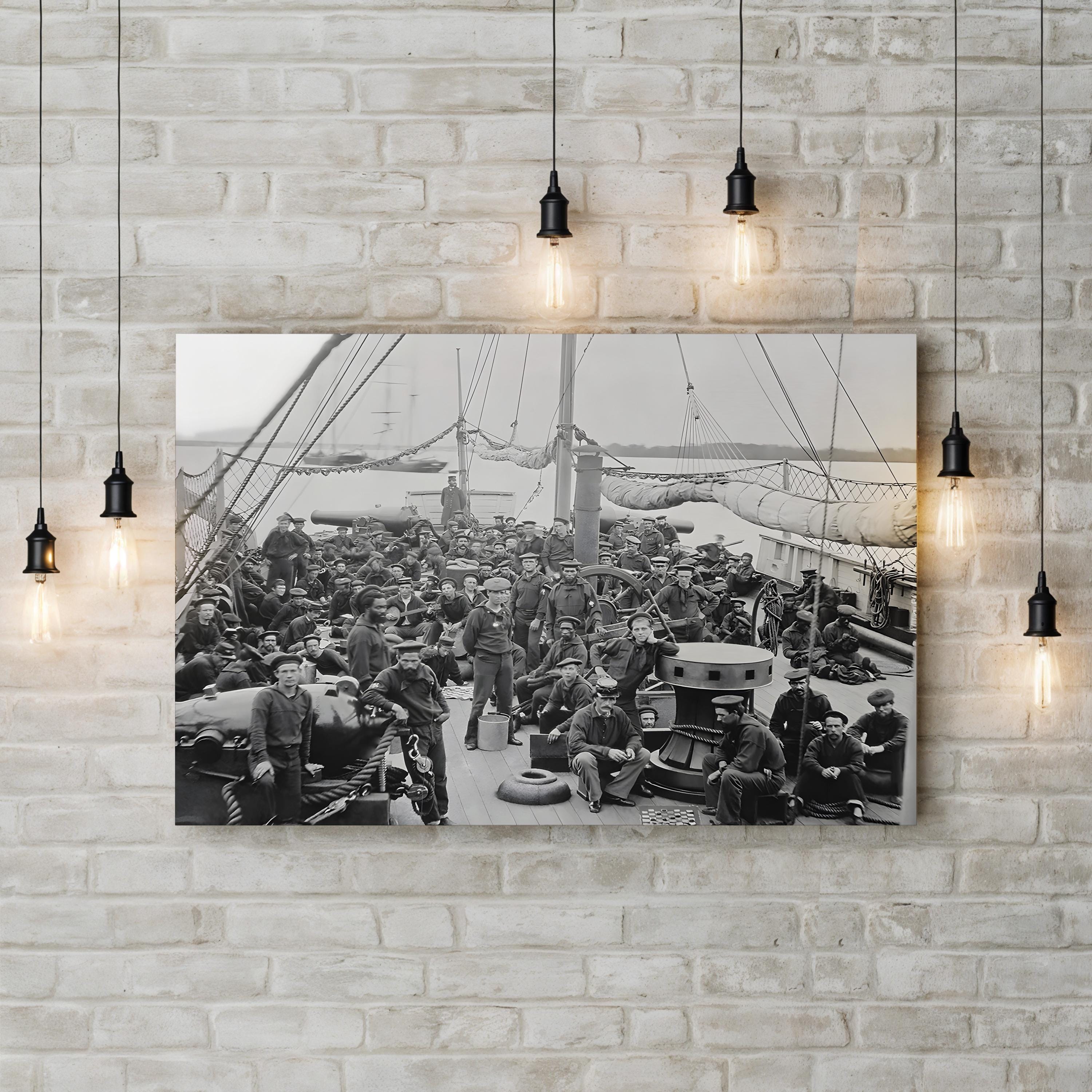 USS Mendota Gunboat Canvas Print: Civil War Maritime Art